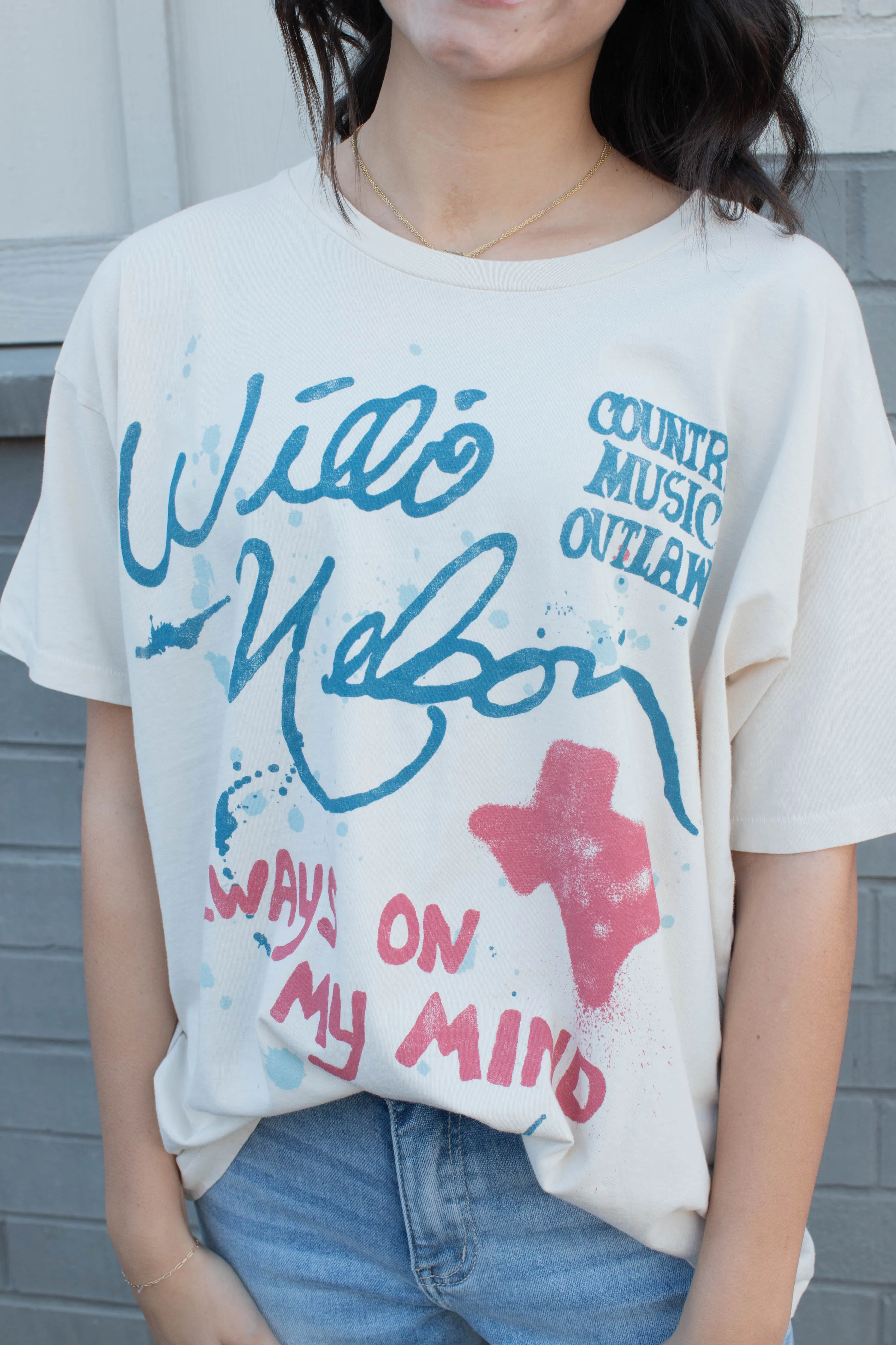 Willie Nelson Always On My Mind Tee, Dirty White | Daydreamer sold by North & Main Clothing Company product image thumbnail 4