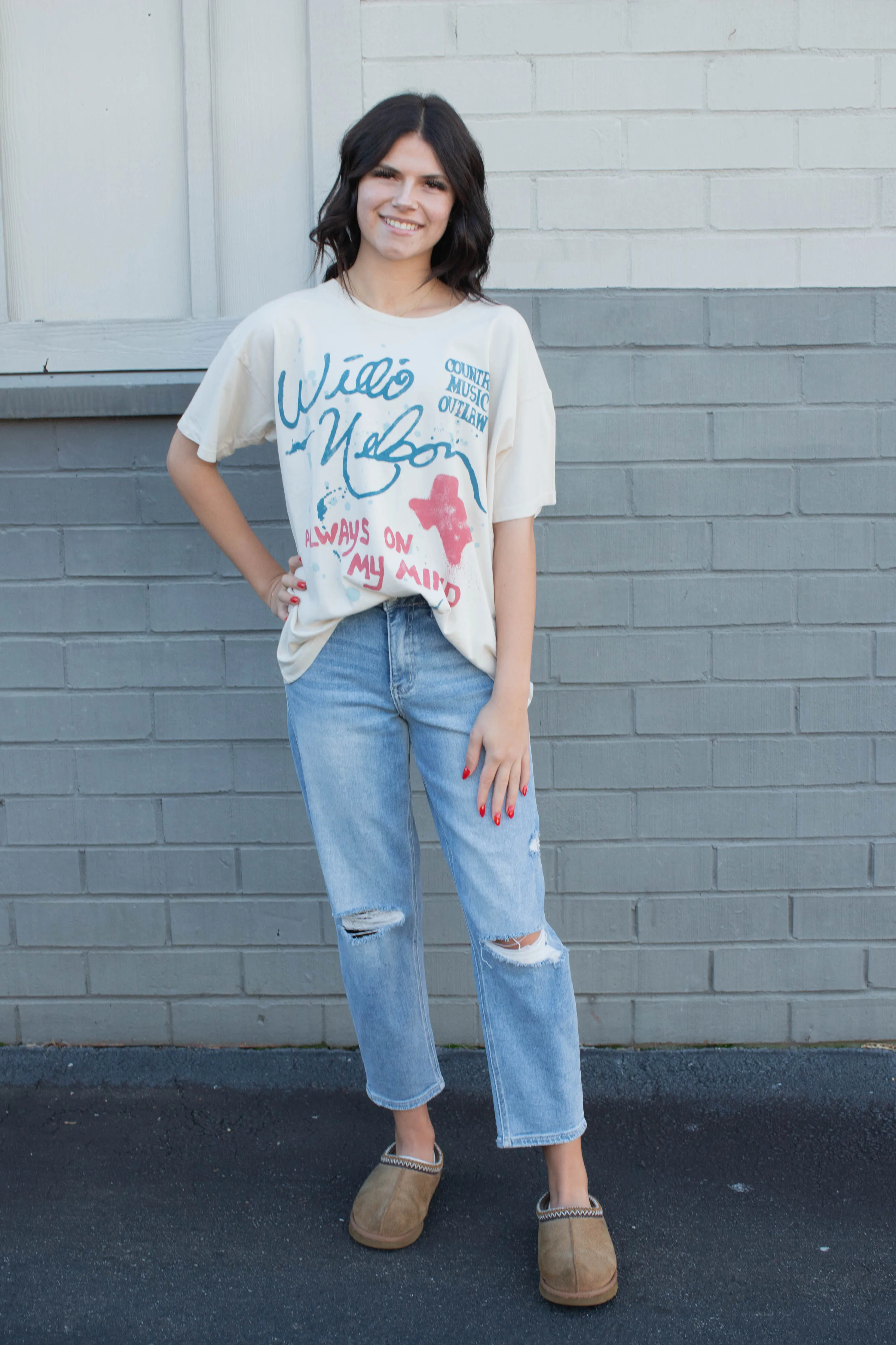 Willie Nelson Always On My Mind Tee, Dirty White | Daydreamer sold by North & Main Clothing Company product image thumbnail 3