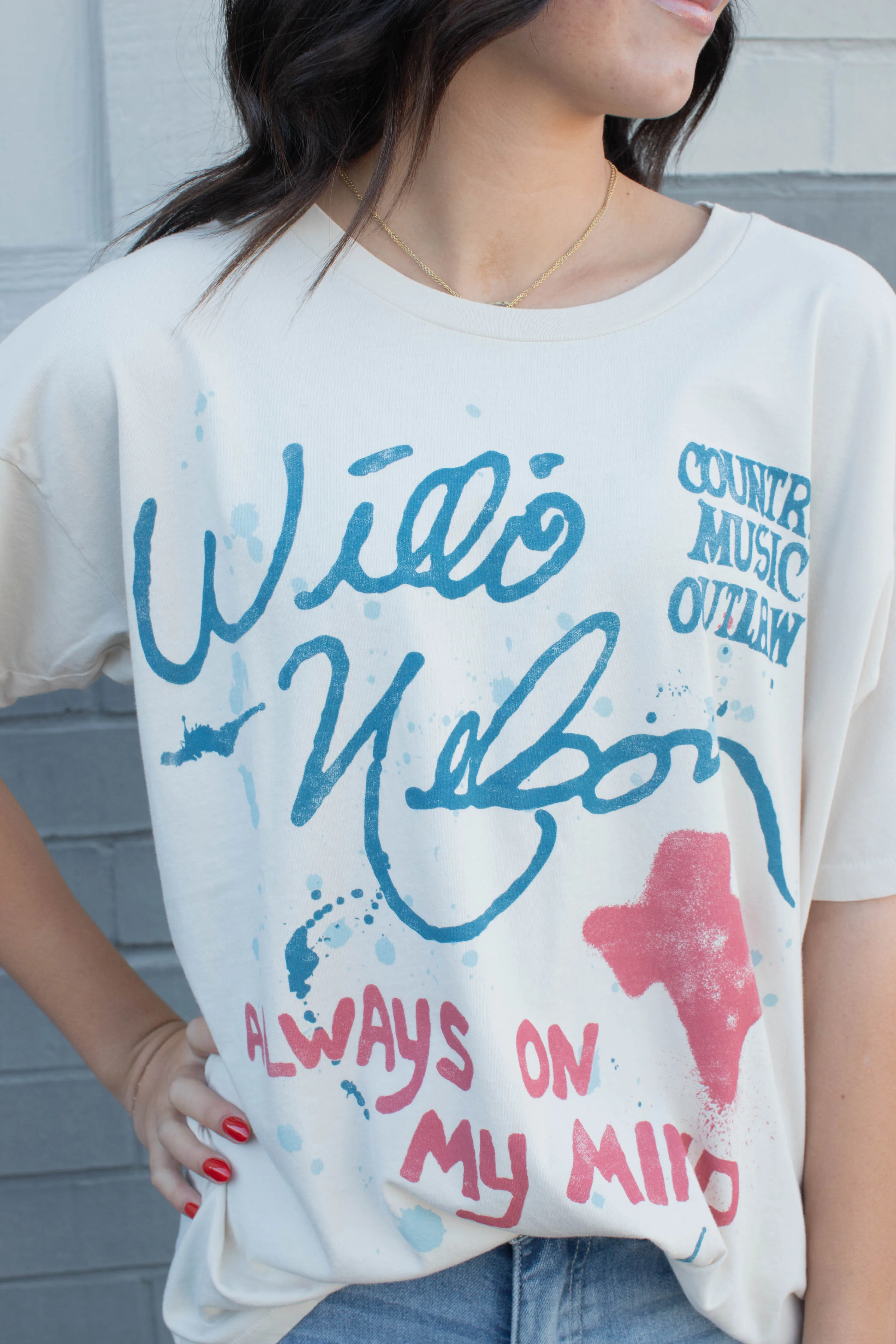 Willie Nelson Always On My Mind Tee, Dirty White | Daydreamer sold by North & Main Clothing Company product image thumbnail 2