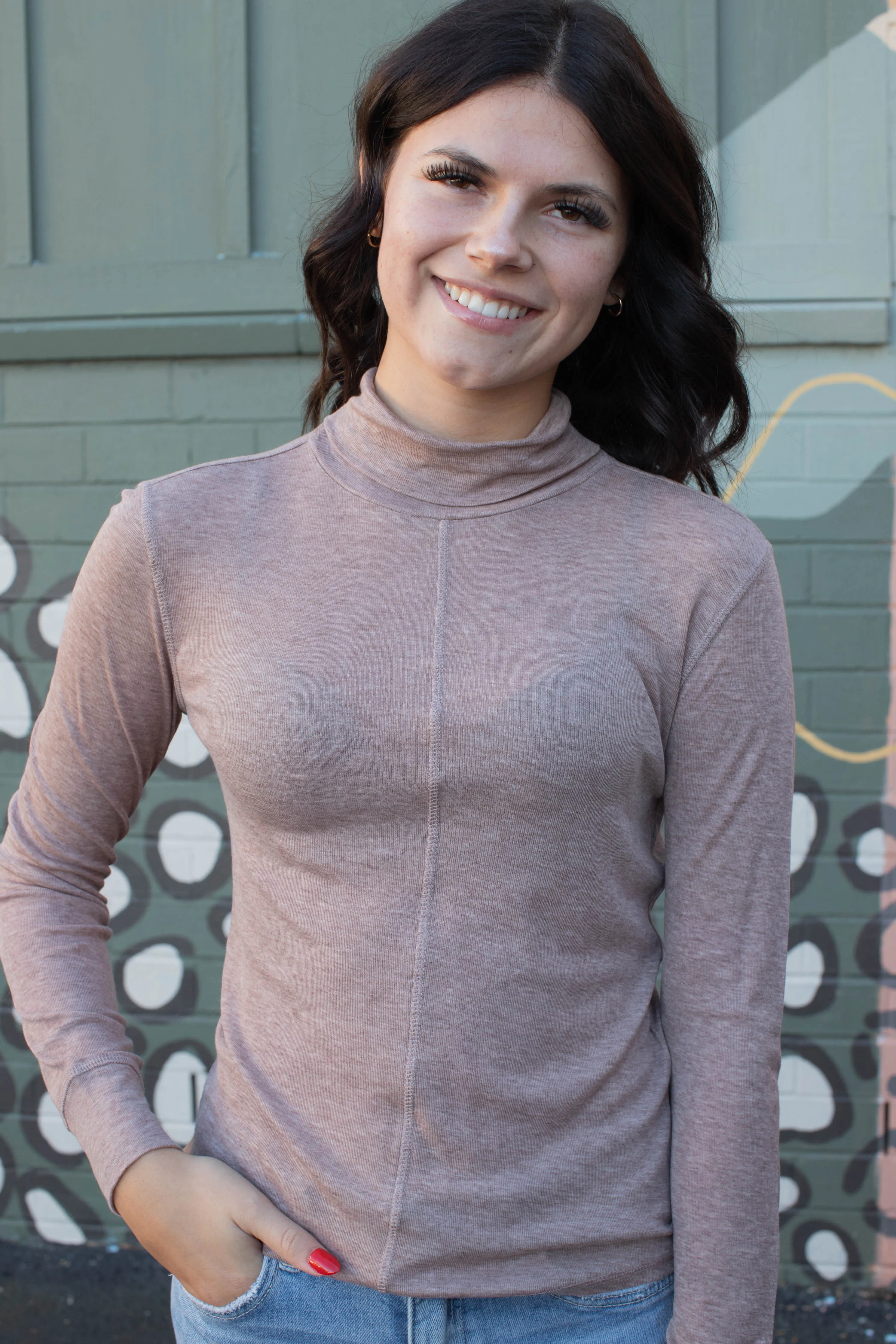 Sedona Exposed Seam Top, Heather Feather | Sanctuary sold by North & Main Clothing Company