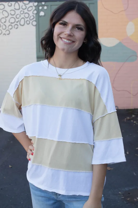 Maddie Tee, Ivory Combo | Free People sold by North & Main Clothing Company