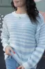 Fuzzy Stripe Tunic Sweater, Pearl Blue/Chalk | Sanctuary sold by North & Main Clothing Company