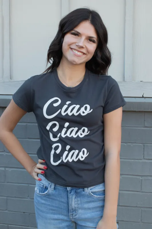 Ciao Tourist Tee, Black Sand | Z Supply sold by North & Main Clothing Company