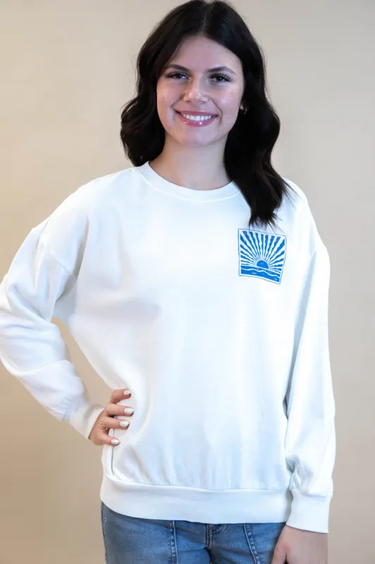 Horizon Good Things Are Coming Sweatshirt, Sea Salt | Z Supply sold by North & Main Clothing Company