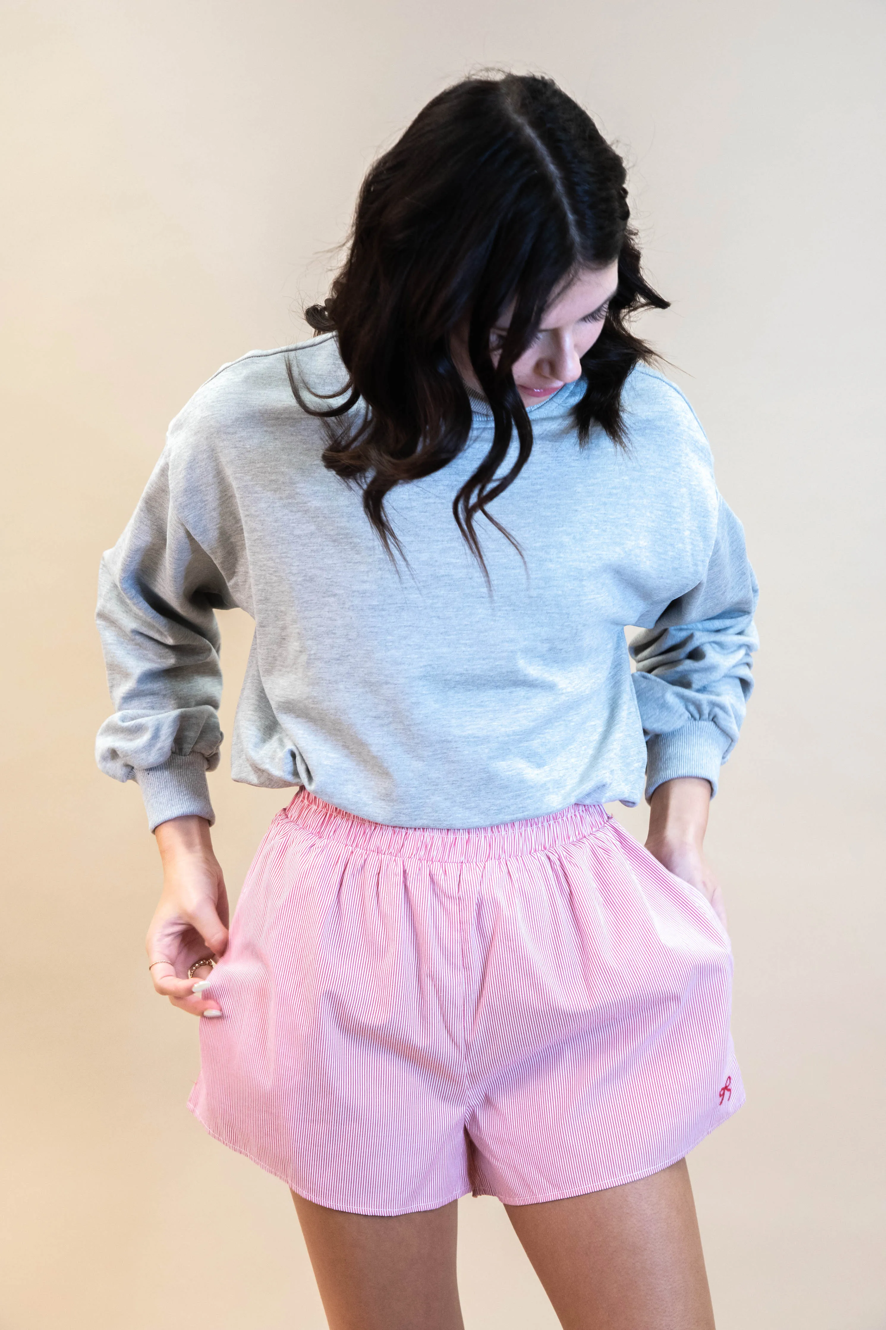 Maeve Bubble Hem Sweatshirt, Grey sold by North & Main Clothing Company product image thumbnail 4