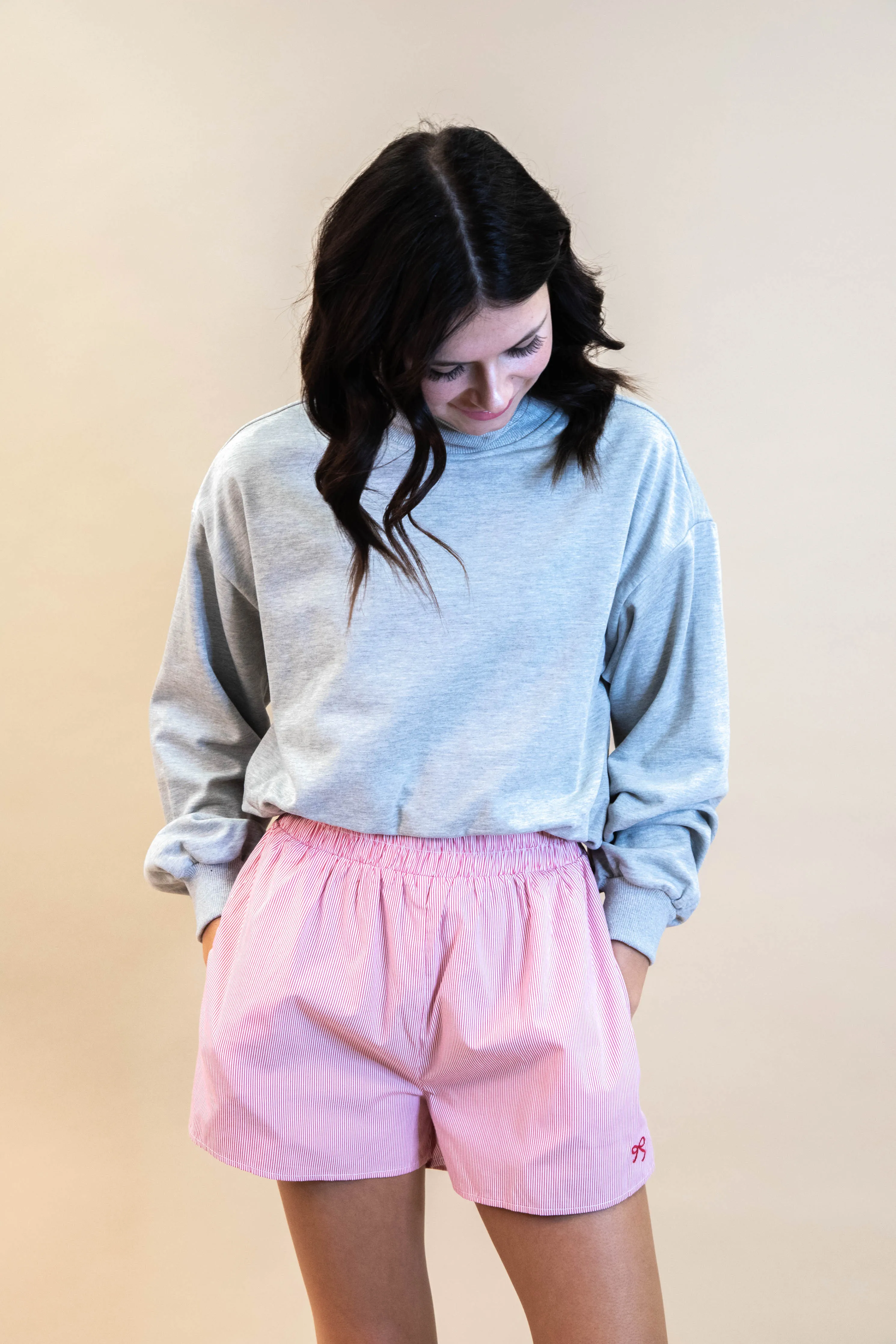 Maeve Bubble Hem Sweatshirt, Grey sold by North & Main Clothing Company product image thumbnail 5