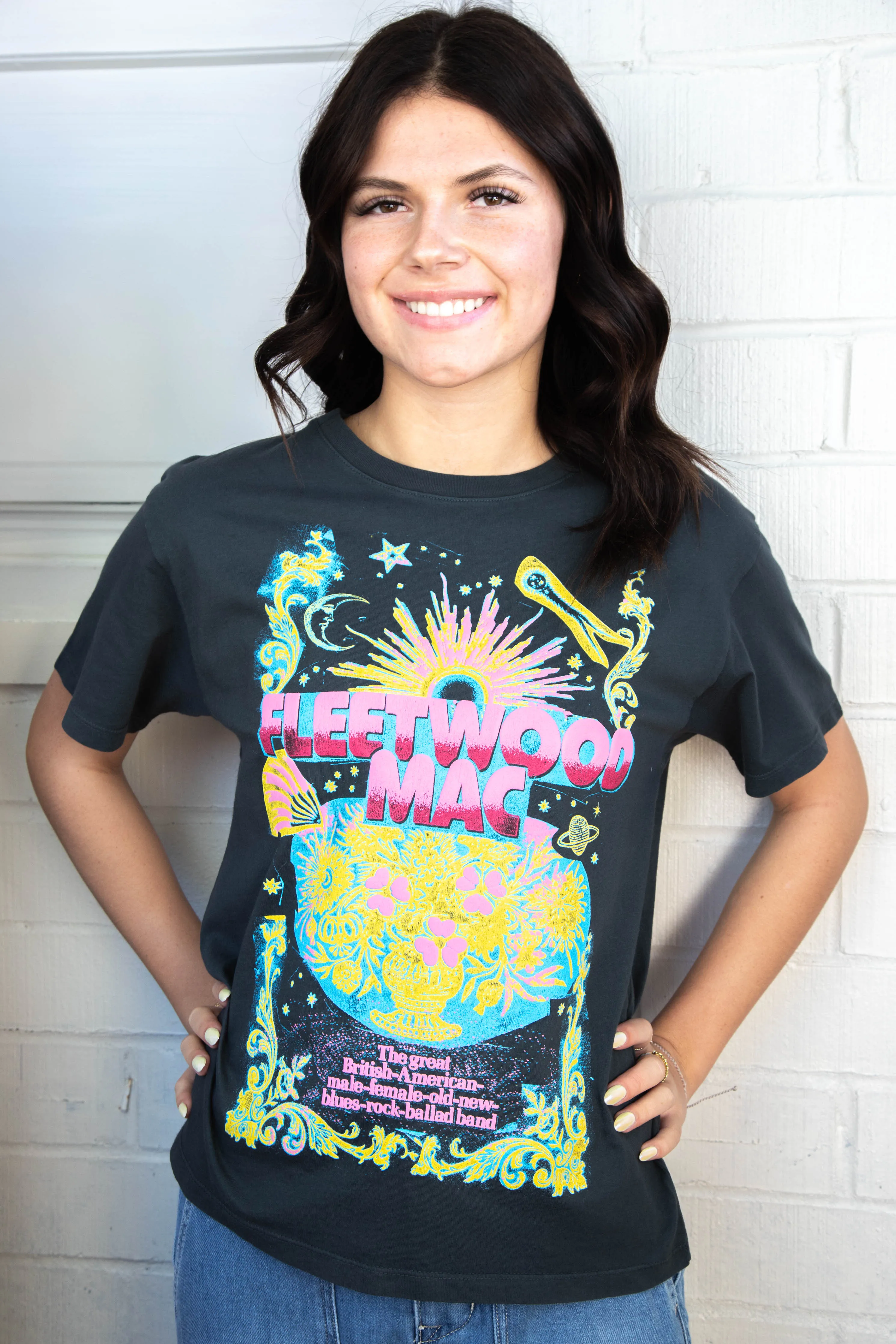 Fleetwood Mac Celestial Bouquet Tee, Vintage Black | Daydreamer sold by North & Main Clothing Company product image thumbnail 5