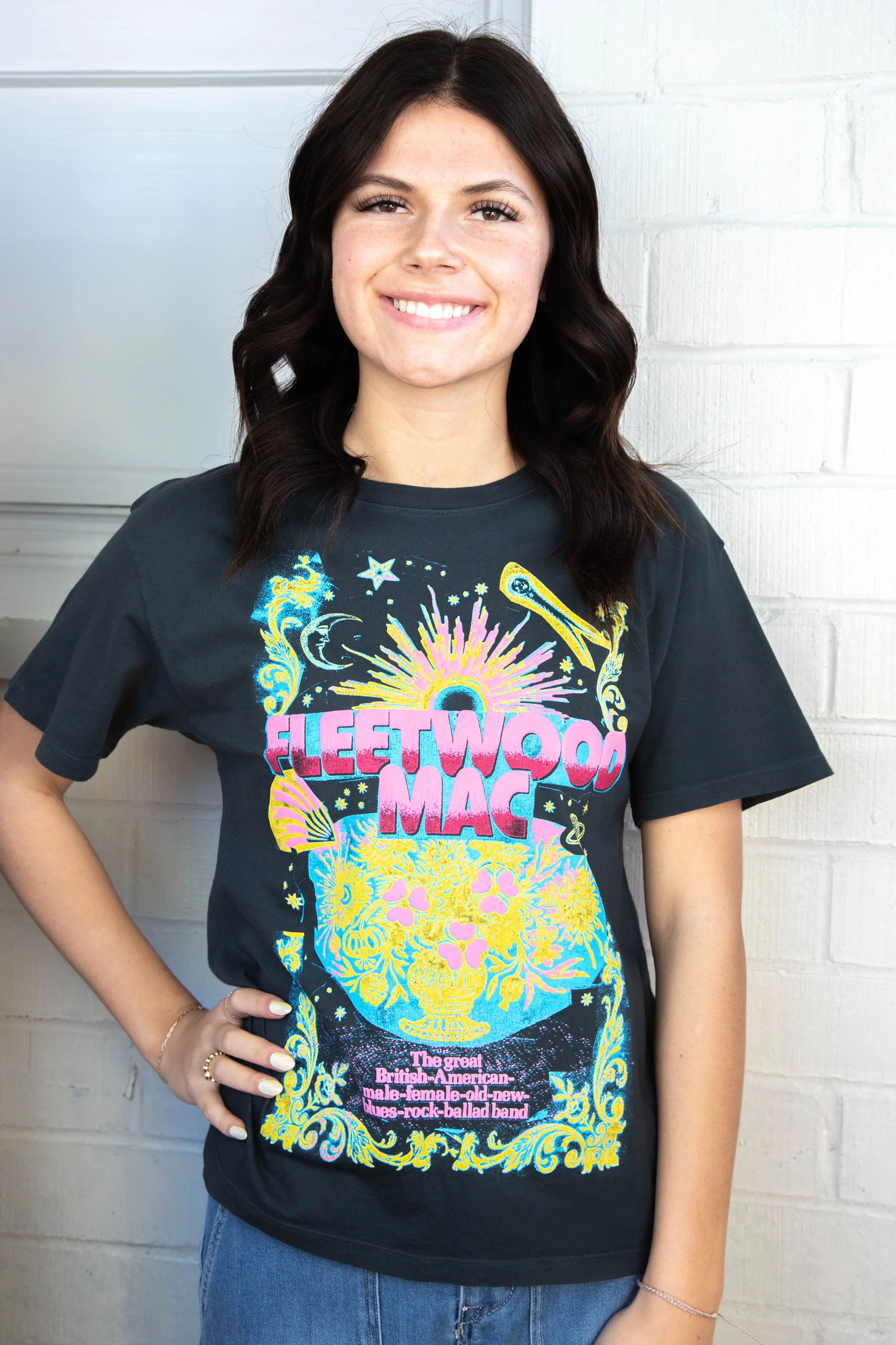 Fleetwood Mac Celestial Bouquet Tee, Vintage Black | Daydreamer sold by North & Main Clothing Company