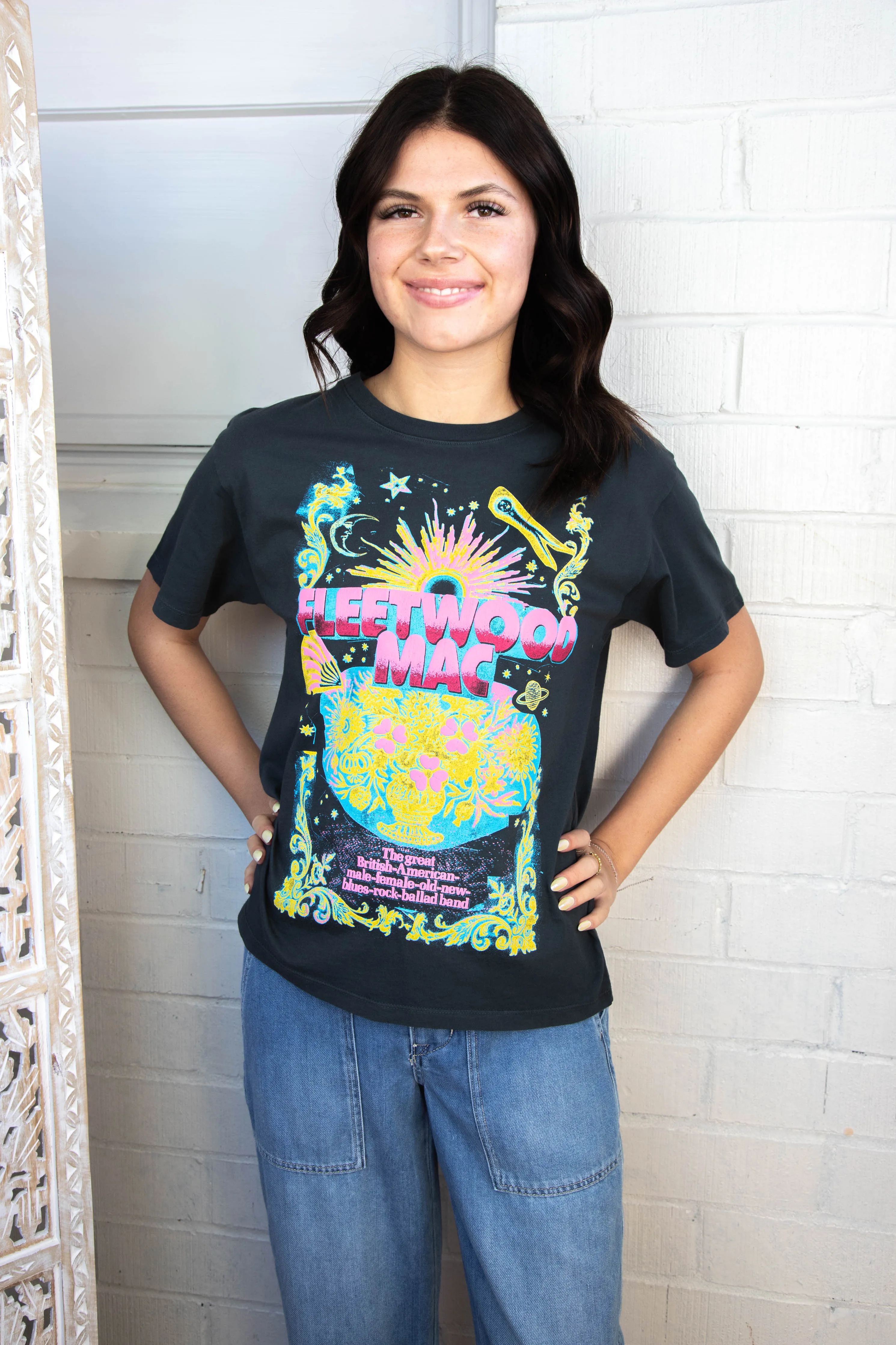 Fleetwood Mac Celestial Bouquet Tee, Vintage Black | Daydreamer sold by North & Main Clothing Company product image thumbnail 3