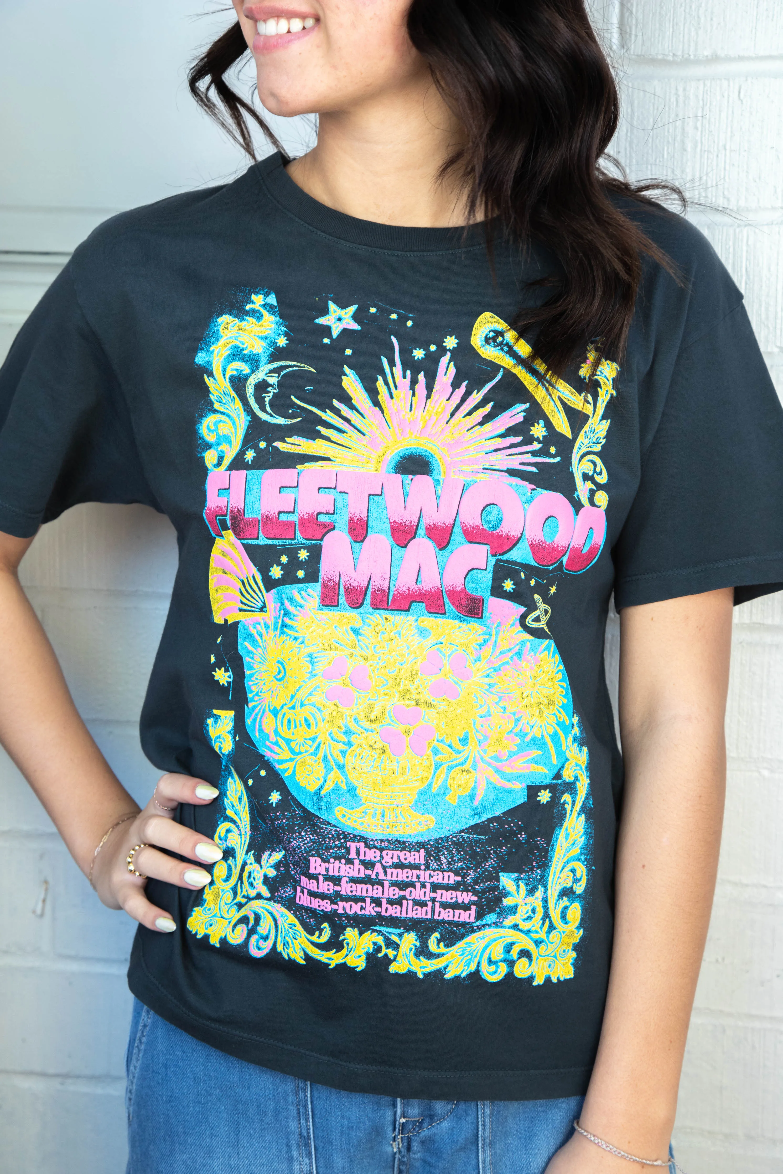 Fleetwood Mac Celestial Bouquet Tee, Vintage Black | Daydreamer sold by North & Main Clothing Company product image thumbnail 2