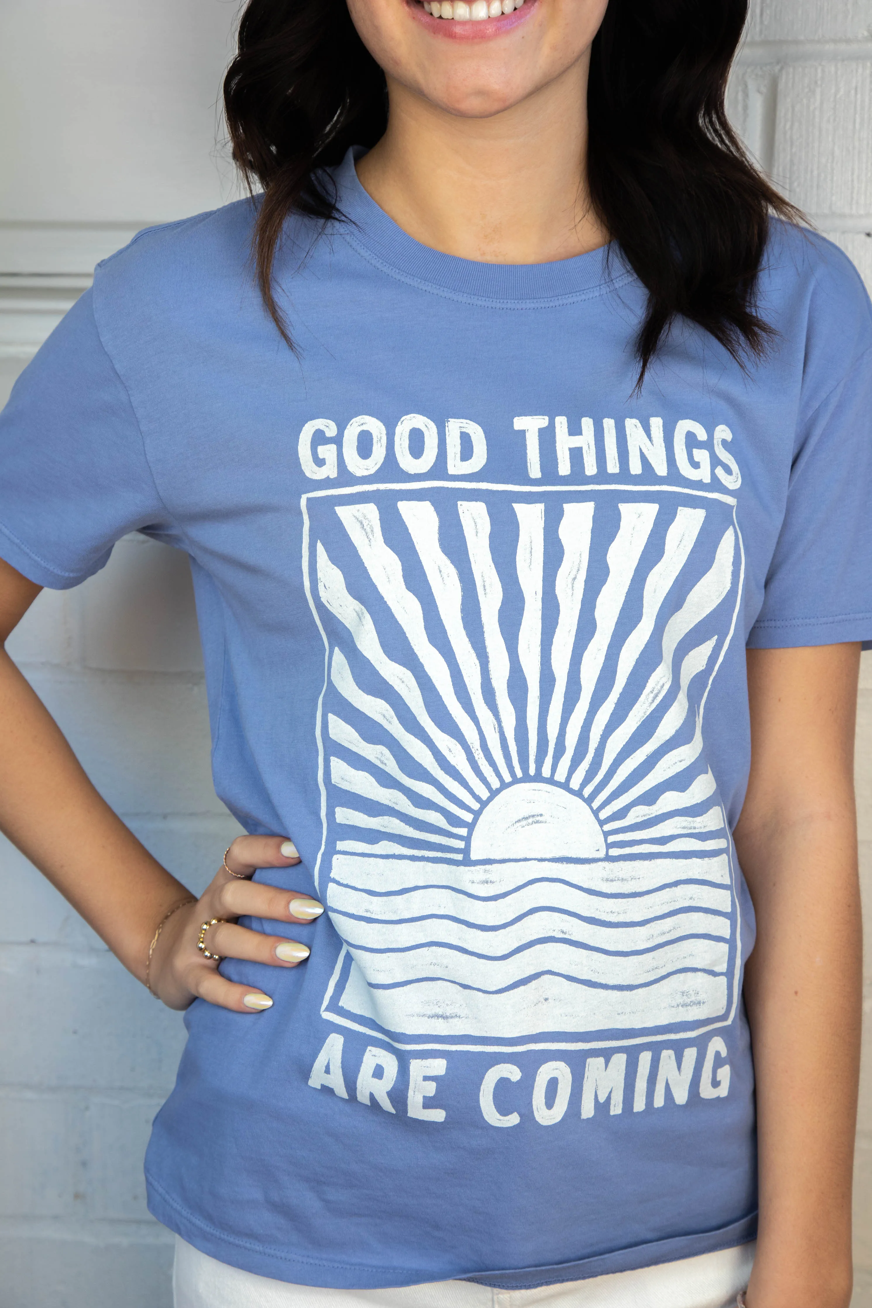 Good Things Boyfriend Tee, Sky Blue | Z Supply sold by North & Main Clothing Company product image thumbnail 2
