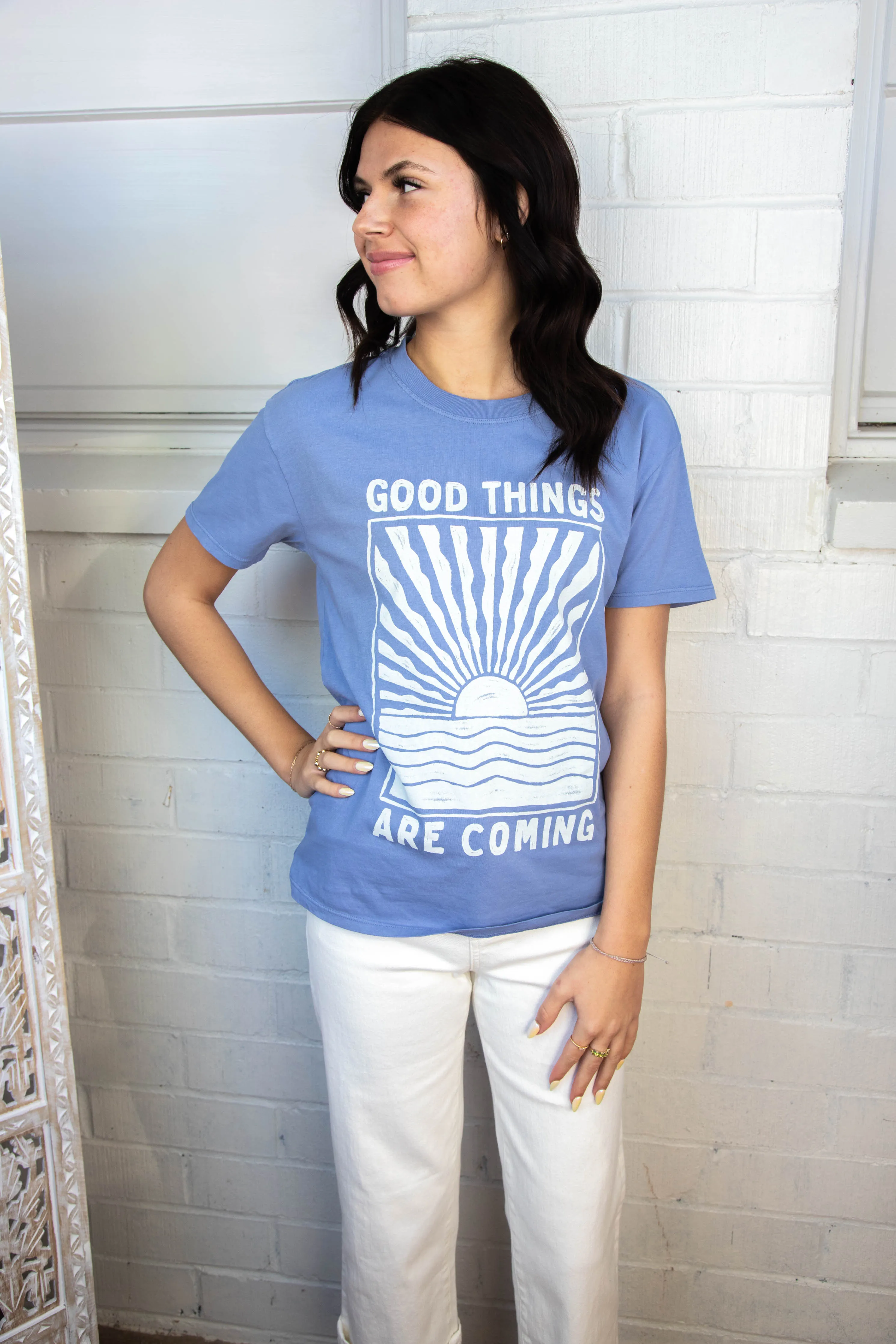 Good Things Boyfriend Tee, Sky Blue | Z Supply sold by North & Main Clothing Company product image thumbnail 3