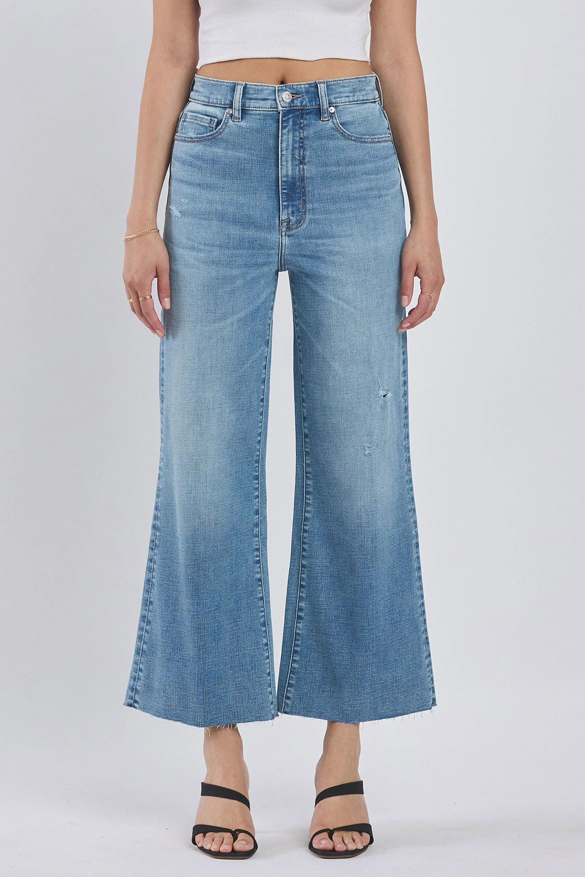 Mari Ultra Wide Leg Crop Jeans, Leavin sold by North & Main Clothing Company