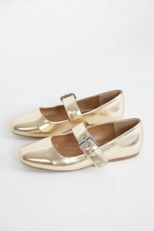 Mellie Buckle Mary Jane Flat, Gold | DV by Dolce Vita sold by North & Main Clothing Company