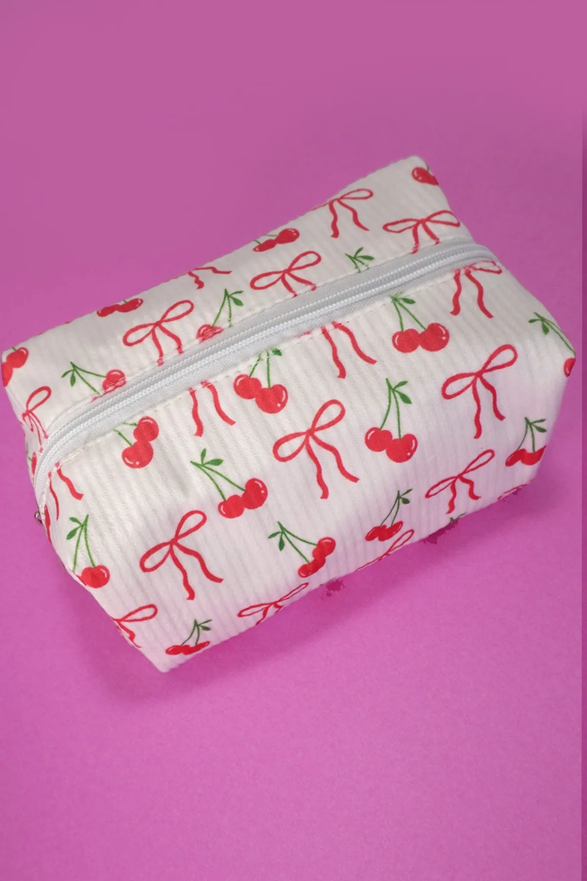 Cherry Bow Cosmetic Pouch Bag sold by North & Main Clothing Company