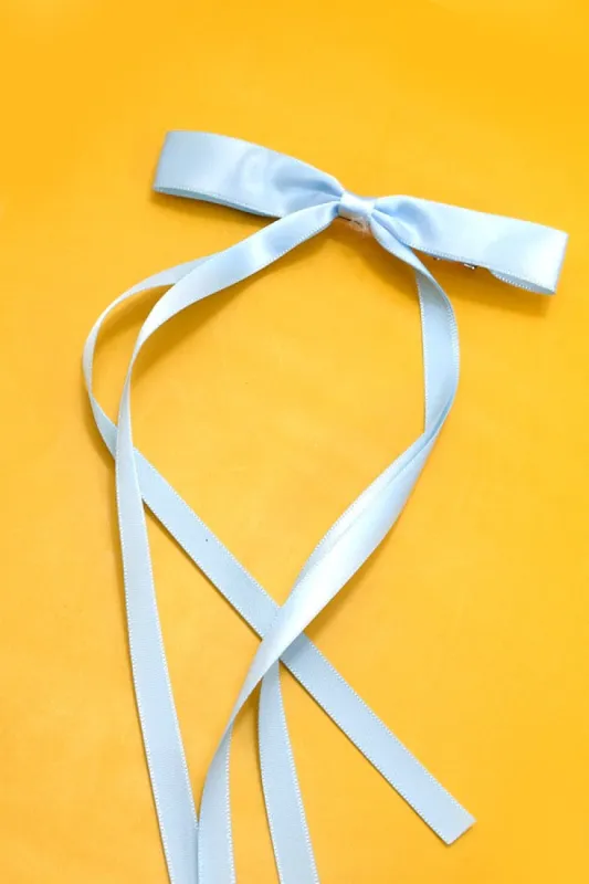 Vivi Long Bow Hair Clip, Blue sold by North & Main Clothing Company