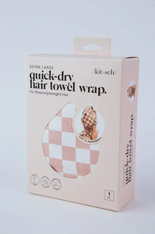 XL Quick Dry Hair Towel Wrap, Terra Cotta | Kitsch sold by North & Main Clothing Company