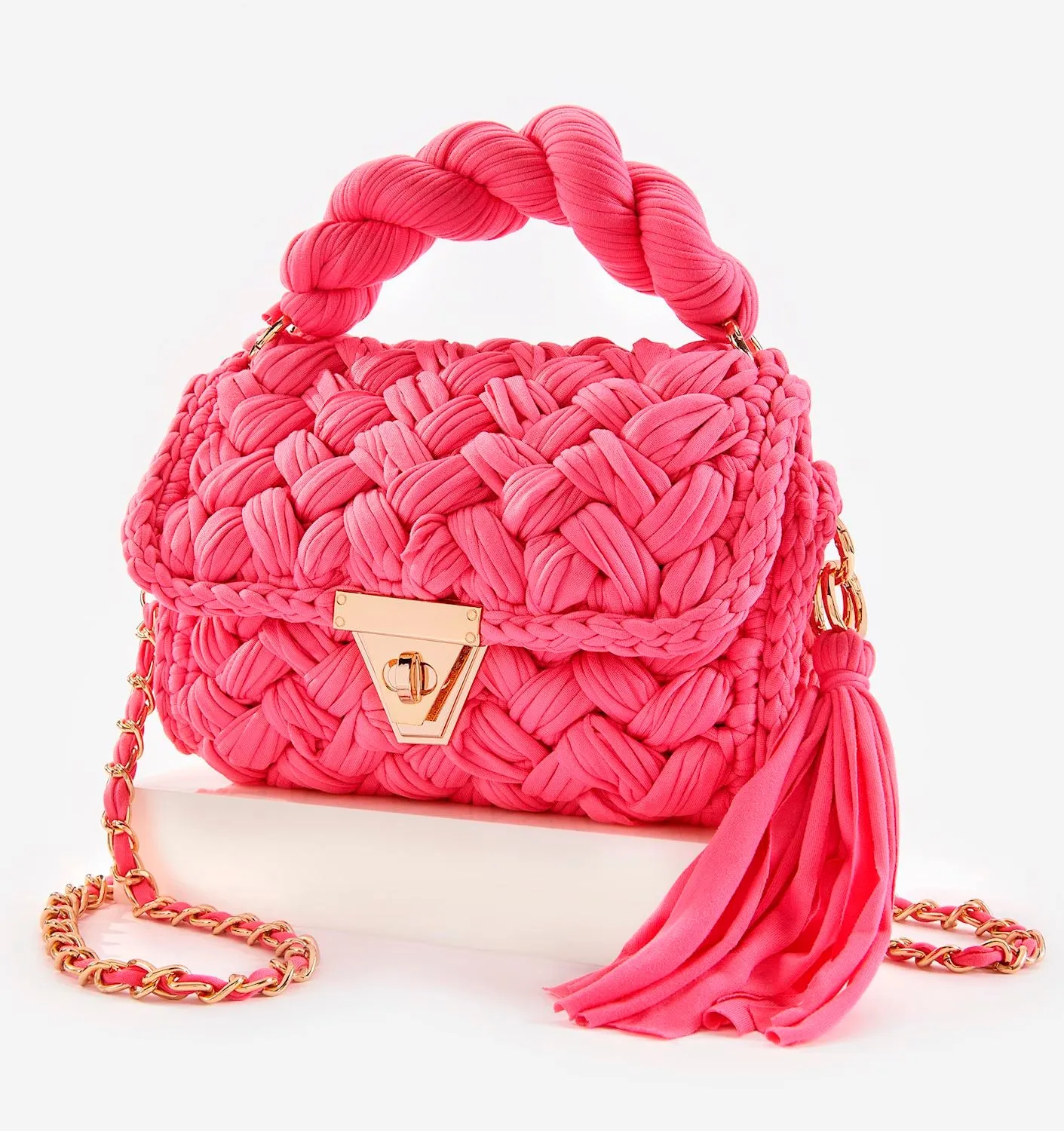 Aspen Woven Crossbody, Hot Pink sold by North & Main Clothing Company
