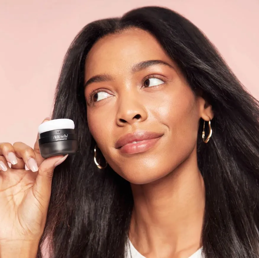 Volumizing Rice Protein Dry Shampoo, Dark | Kitsch sold by North & Main Clothing Company product image thumbnail 5