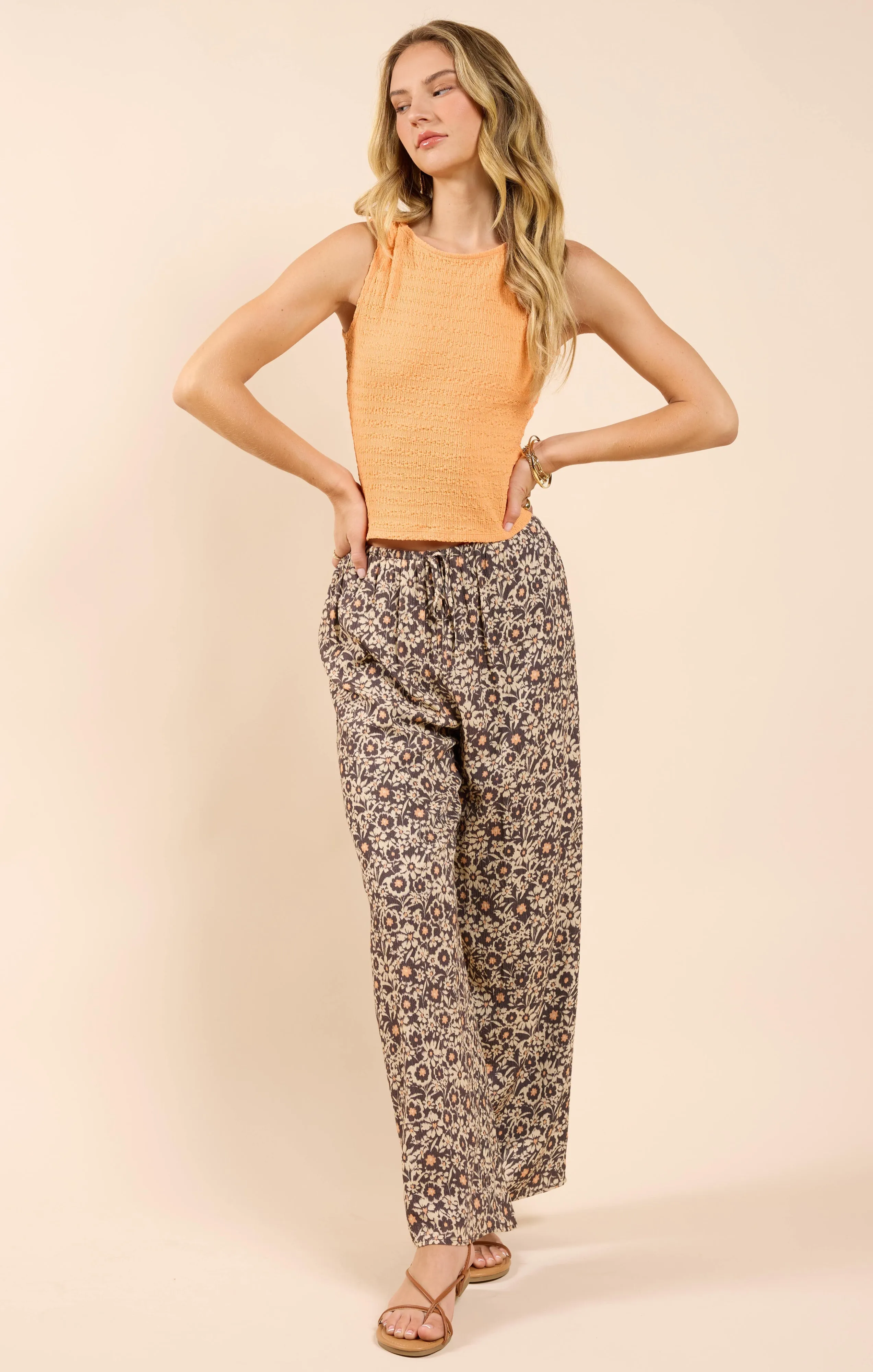 Howdy Honey Textured Knit Tank, Orange | Sadie & Sage sold by North & Main Clothing Company product image thumbnail 5