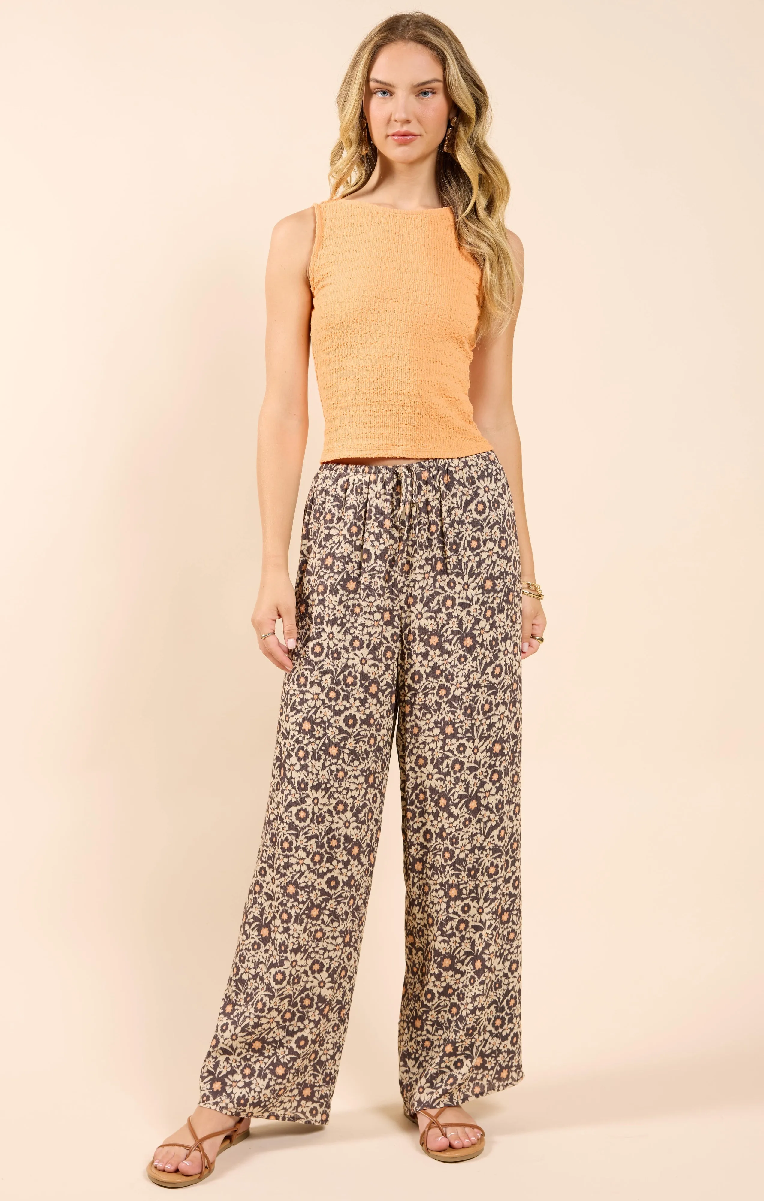 Howdy Honey Textured Knit Tank, Orange | Sadie & Sage sold by North & Main Clothing Company product image thumbnail 2