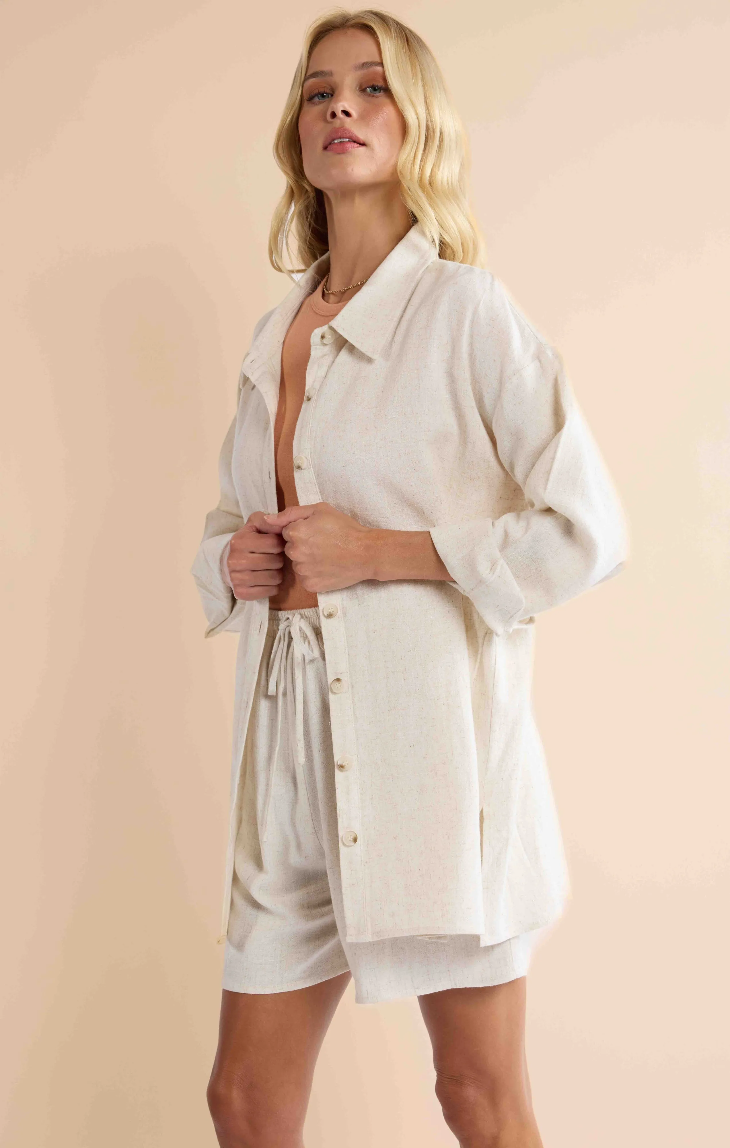 Sugarloaf Button Up Shirt, Oatmeal | Sadie & Sage sold by North & Main Clothing Company