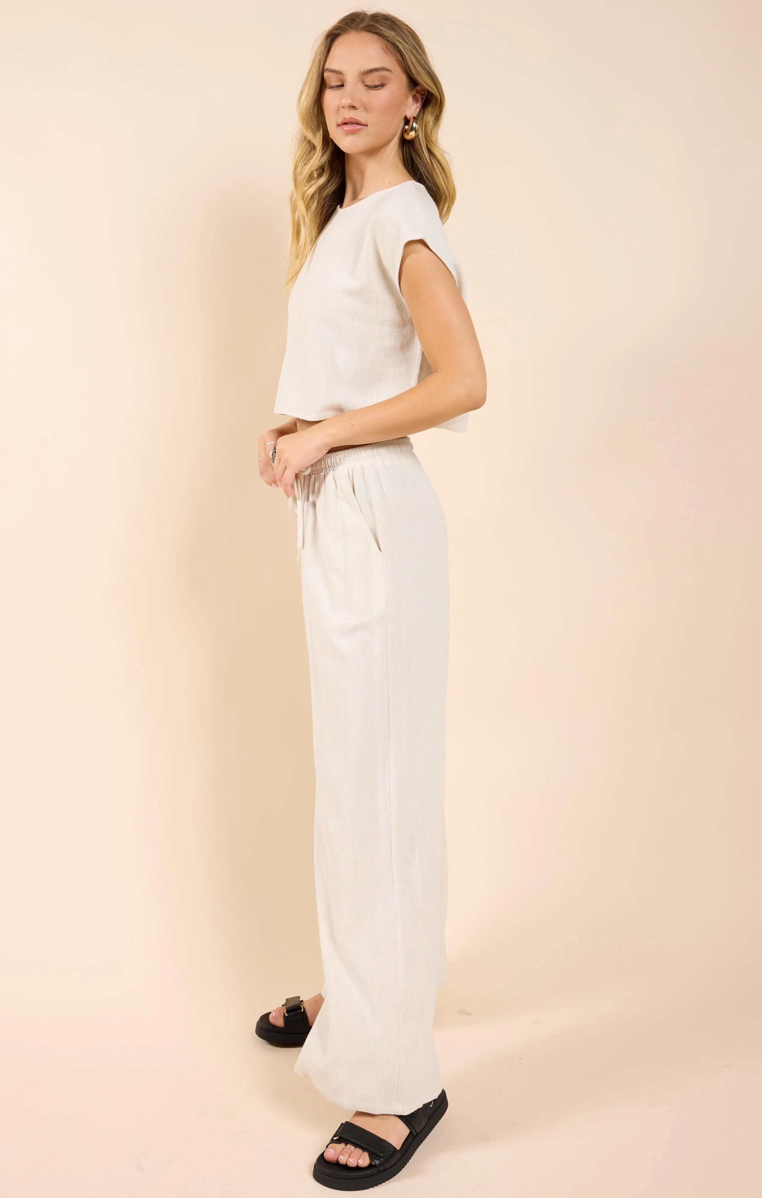 Sugarloaf Elastic Waist Pants, Oatmeal | Sadie & Sage sold by North & Main Clothing Company product image thumbnail 5