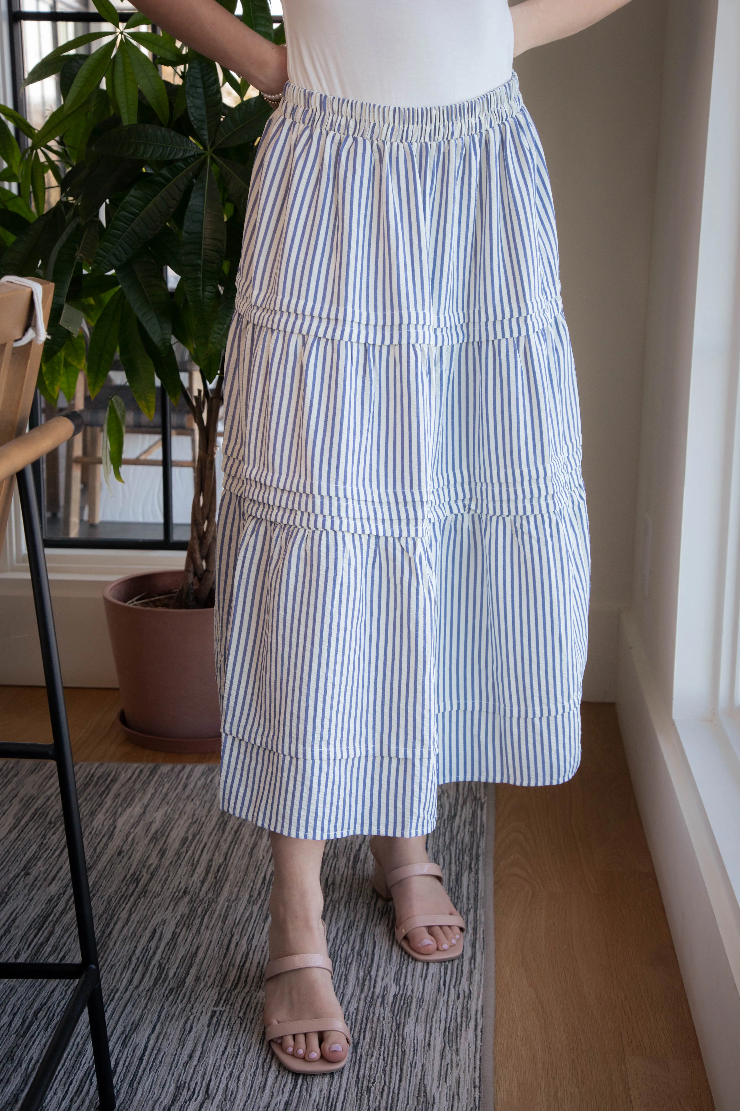 Destiny Striped Maxi Skirt, Blue sold by North & Main Clothing Company product image thumbnail 4