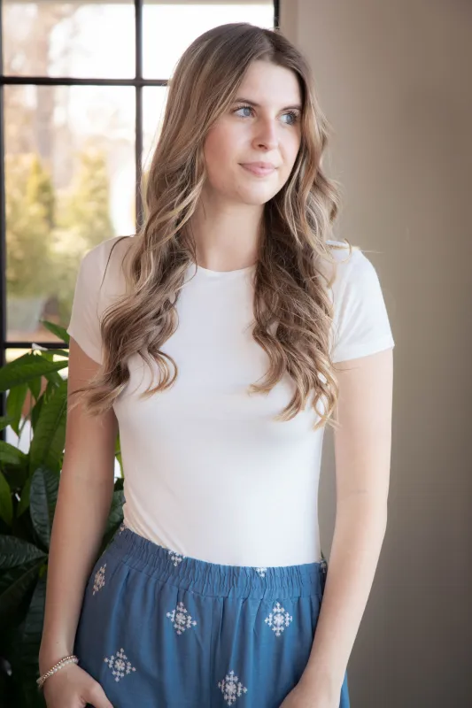 Amaris Double Layered Bodysuit, Off White sold by North & Main Clothing Company