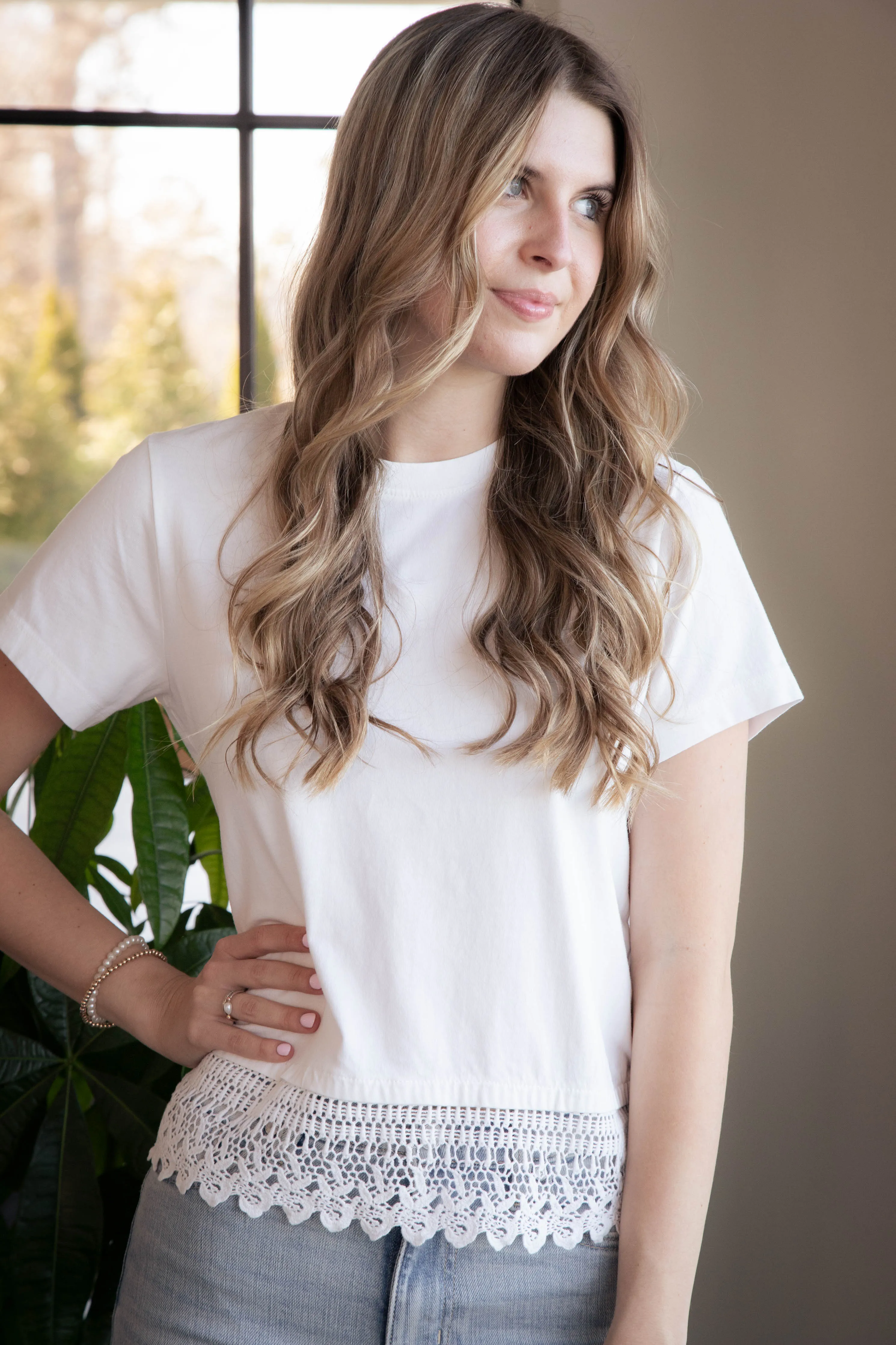 Lace Remix Tee, White | Sanctuary sold by North & Main Clothing Company product image thumbnail 3