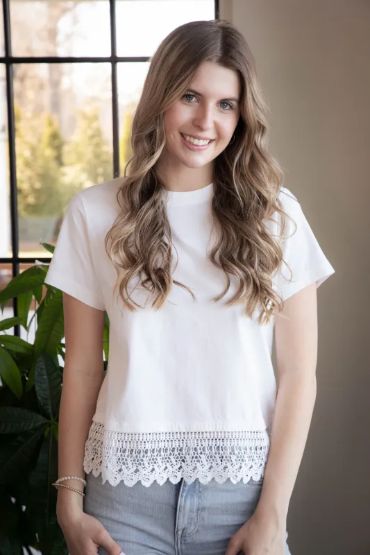 Lace Remix Tee, White | Sanctuary sold by North & Main Clothing Company