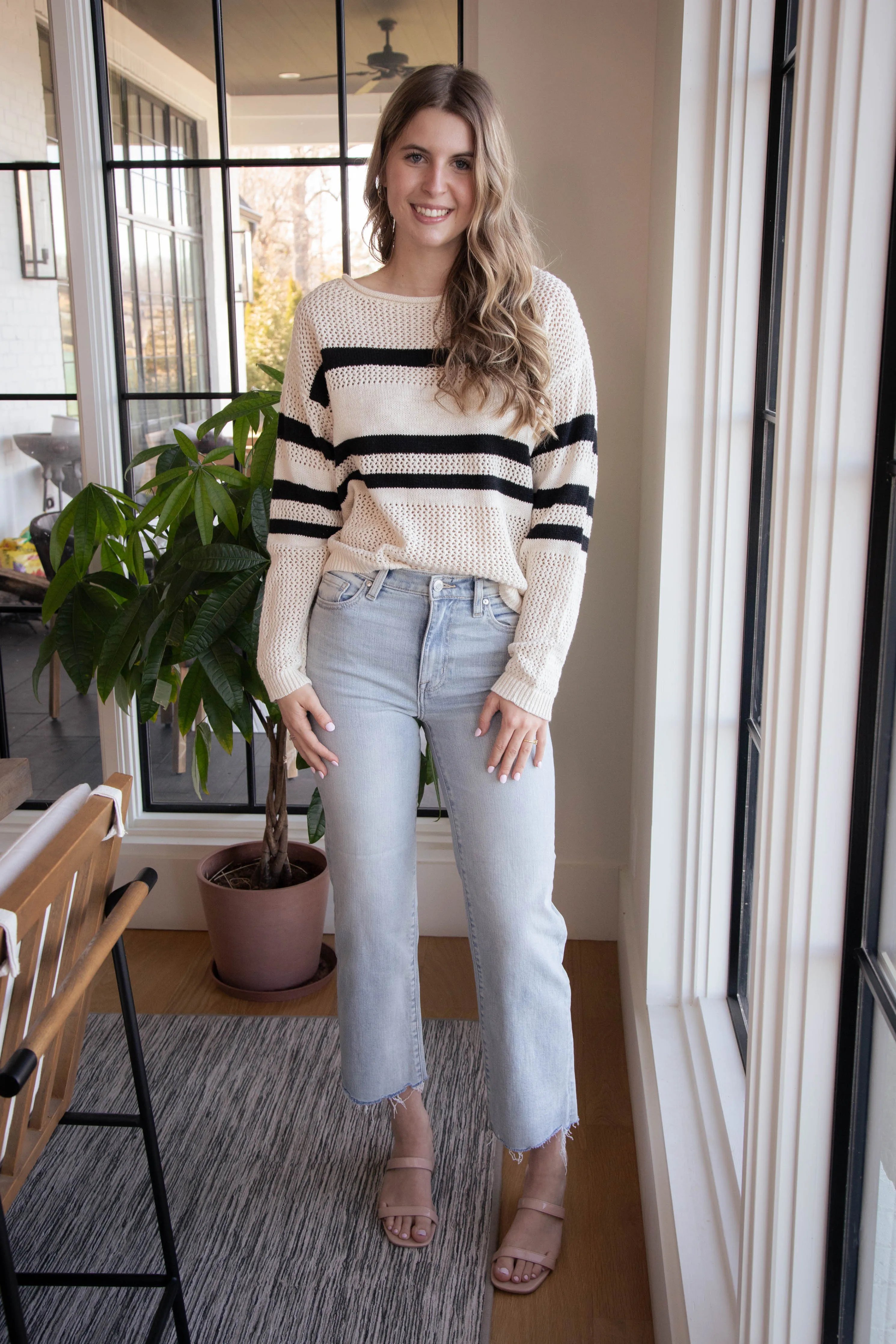 Sporty Striped Sweater, Eco Natural/Black | Sanctuary sold by North & Main Clothing Company product image thumbnail 4
