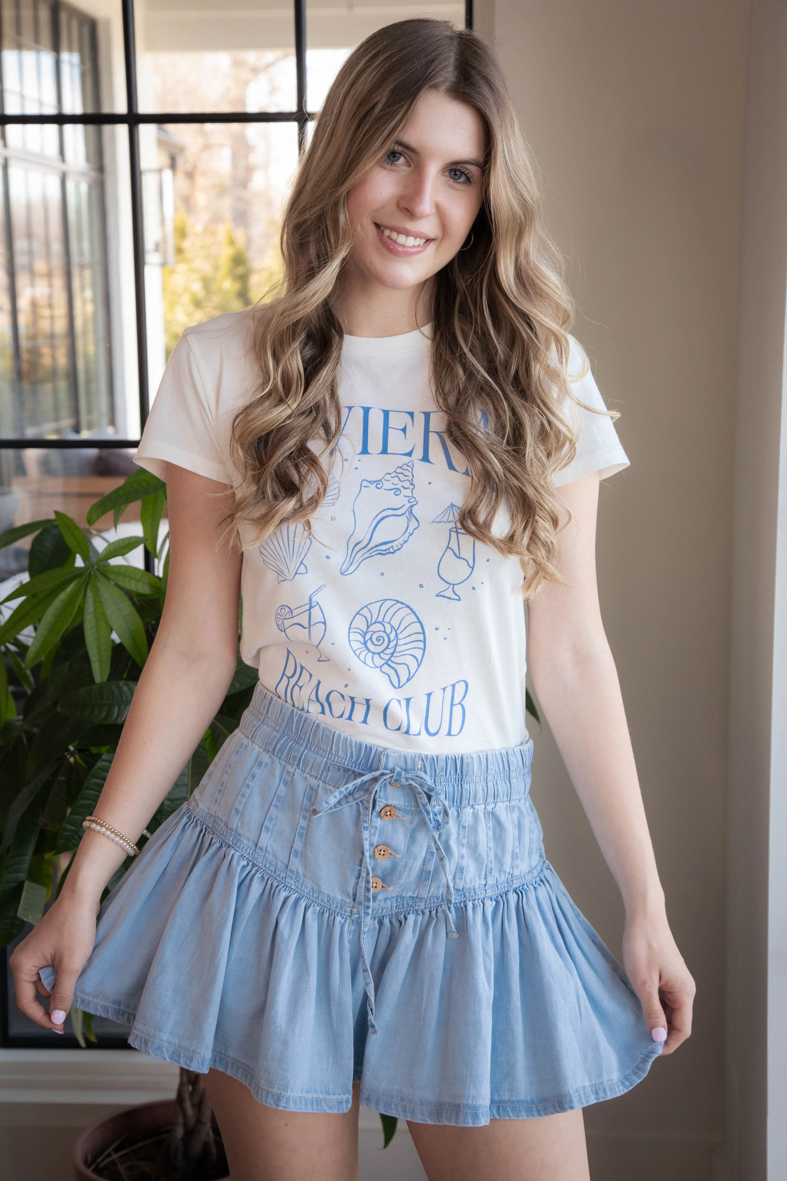 Roselle Denim Mini Skirt, Going Steady | Free People sold by North & Main Clothing Company product image thumbnail 5