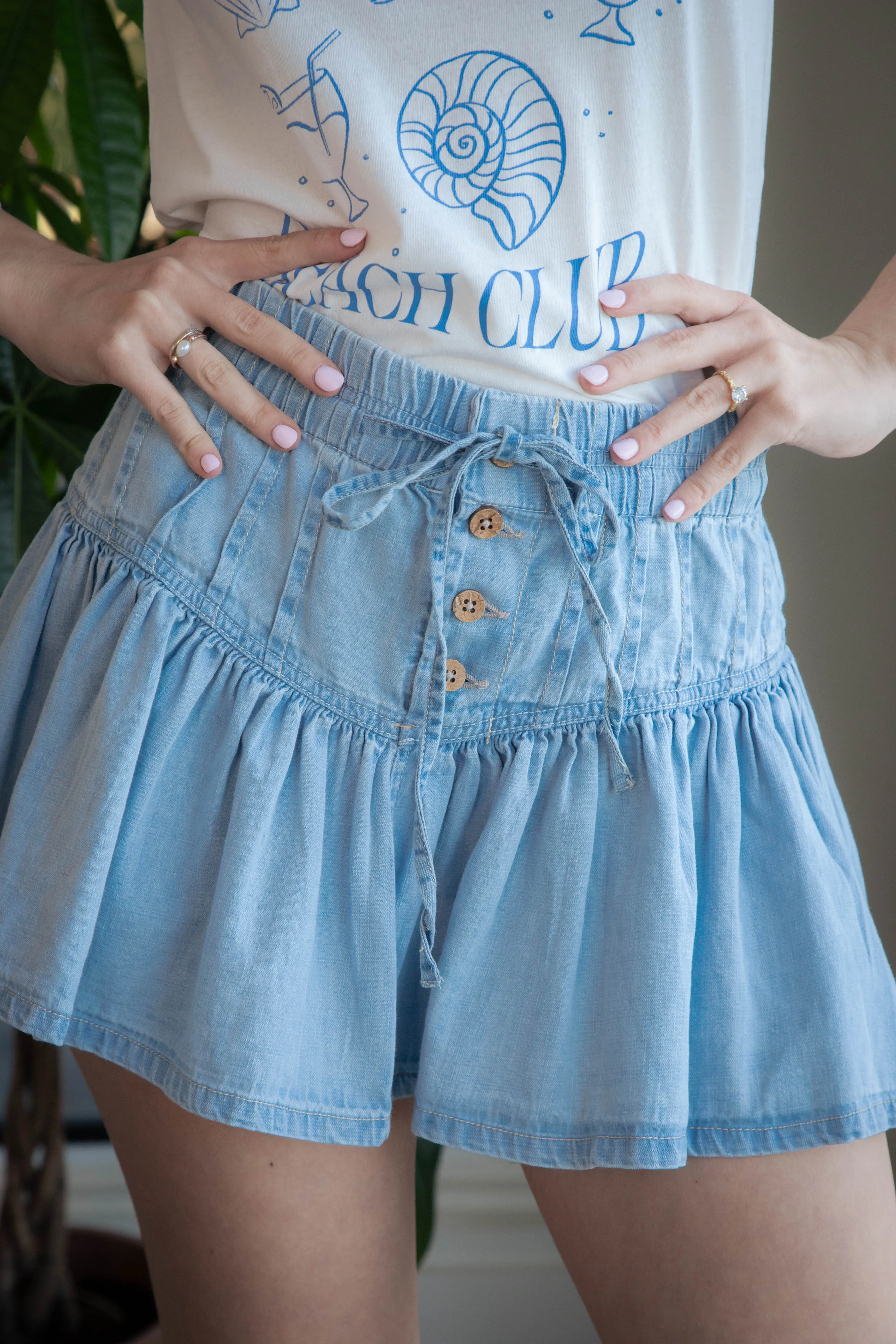 Roselle Denim Mini Skirt, Going Steady | Free People sold by North & Main Clothing Company