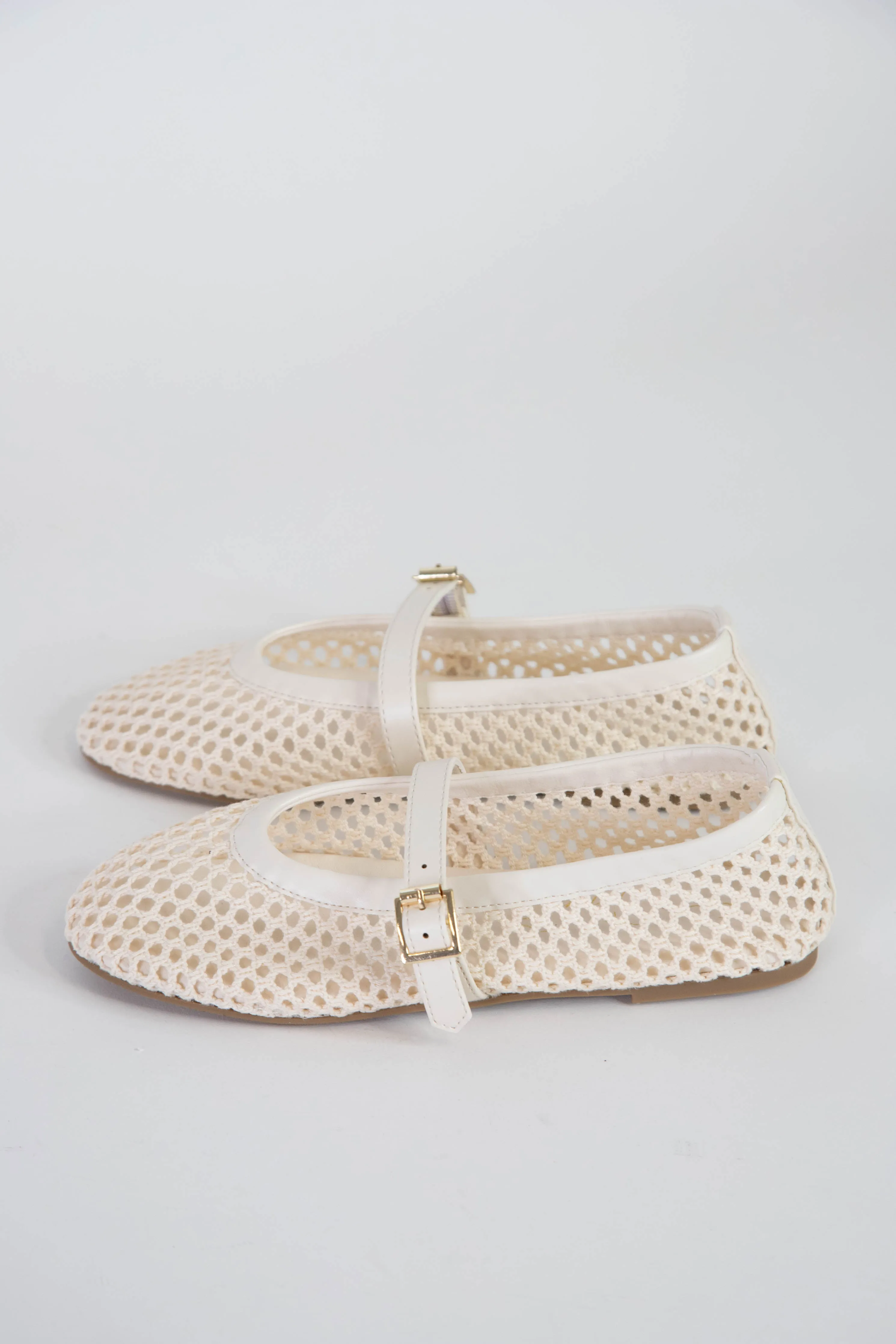 Nolita Fishnet Ballet Flat, Ivory | Coconuts by Matisse sold by North & Main Clothing Company