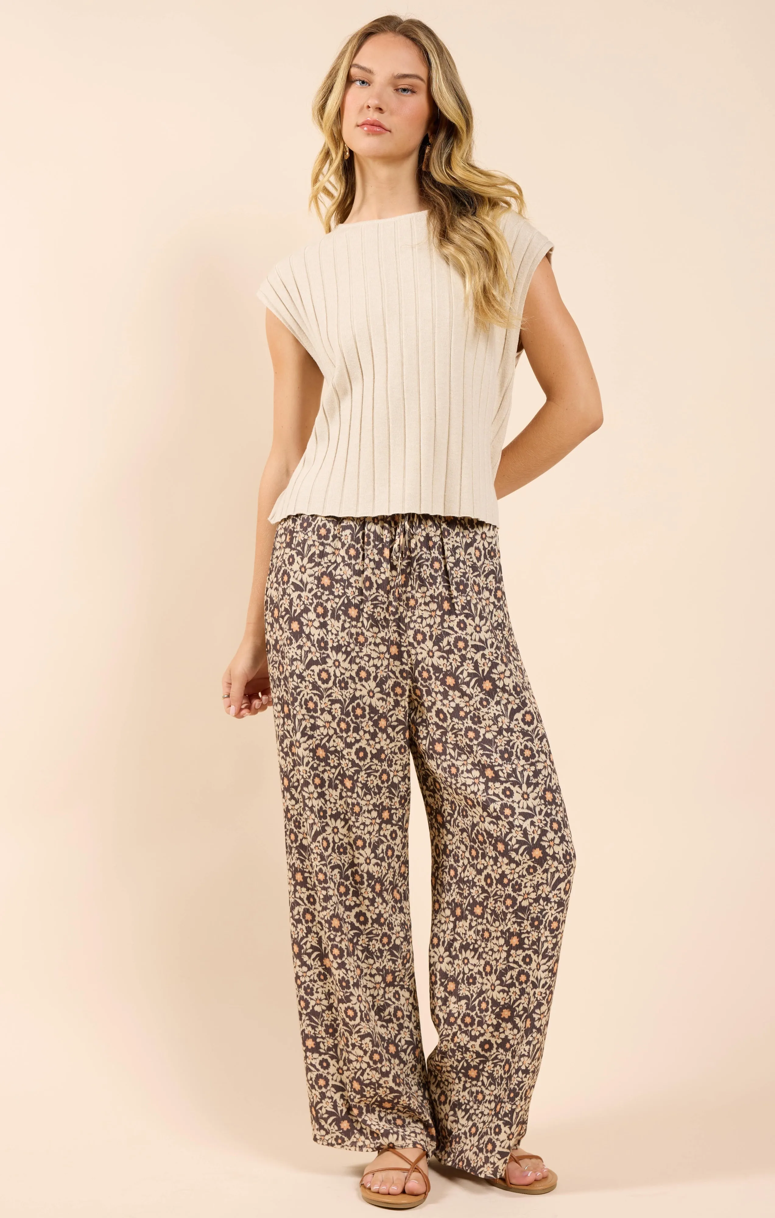 Rider Sleeveless Sweater, Cream | Sadie & Sage sold by North & Main Clothing Company product image thumbnail 3