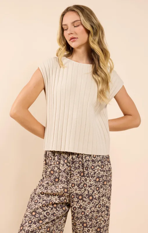 Rider Sleeveless Sweater, Cream | Sadie & Sage made by Sadie & Sage