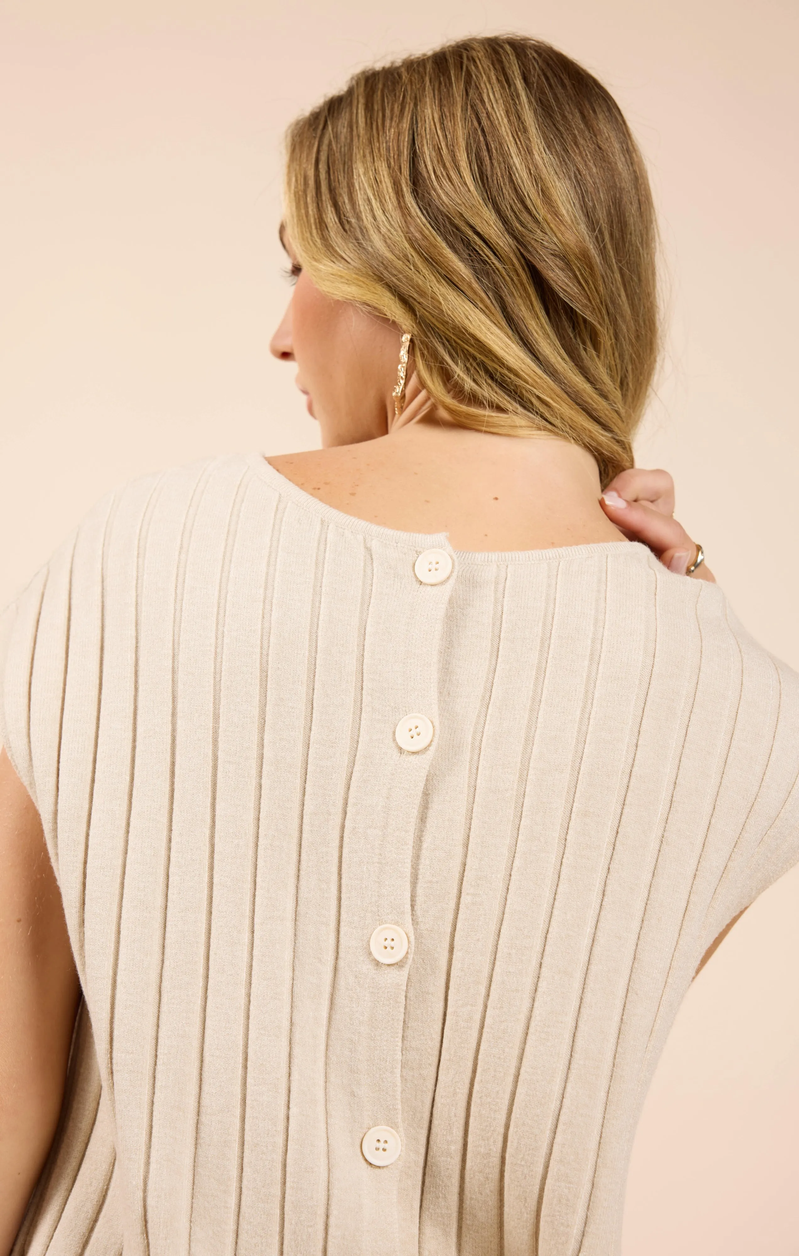 Rider Sleeveless Sweater, Cream | Sadie & Sage sold by North & Main Clothing Company product image thumbnail 2
