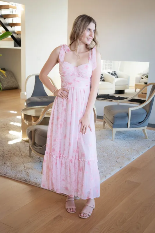 Aurora Floral Sweetheart Midi Dress, Pink Multi sold by North & Main Clothing Company