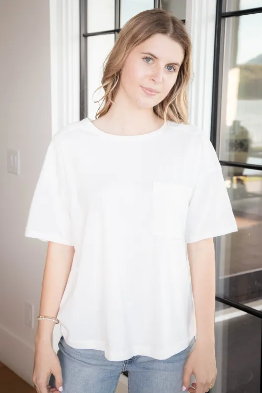 Ontario Oversized Tee, White sold by North & Main Clothing Company