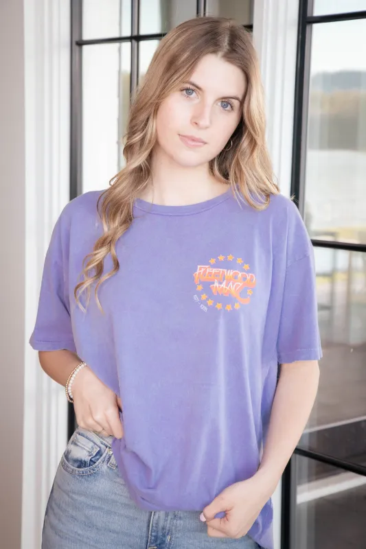 Fleetwood Mac Rumours Tour Merch Tee, Purple Mist Acid | Daydreamer sold by North & Main Clothing Company