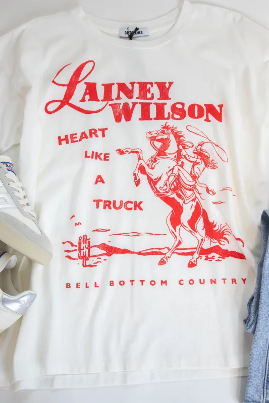 Lainey Wilson Bell Bottom Country Merch Tee, Vintage White | Daydreamer made by Daydreamer