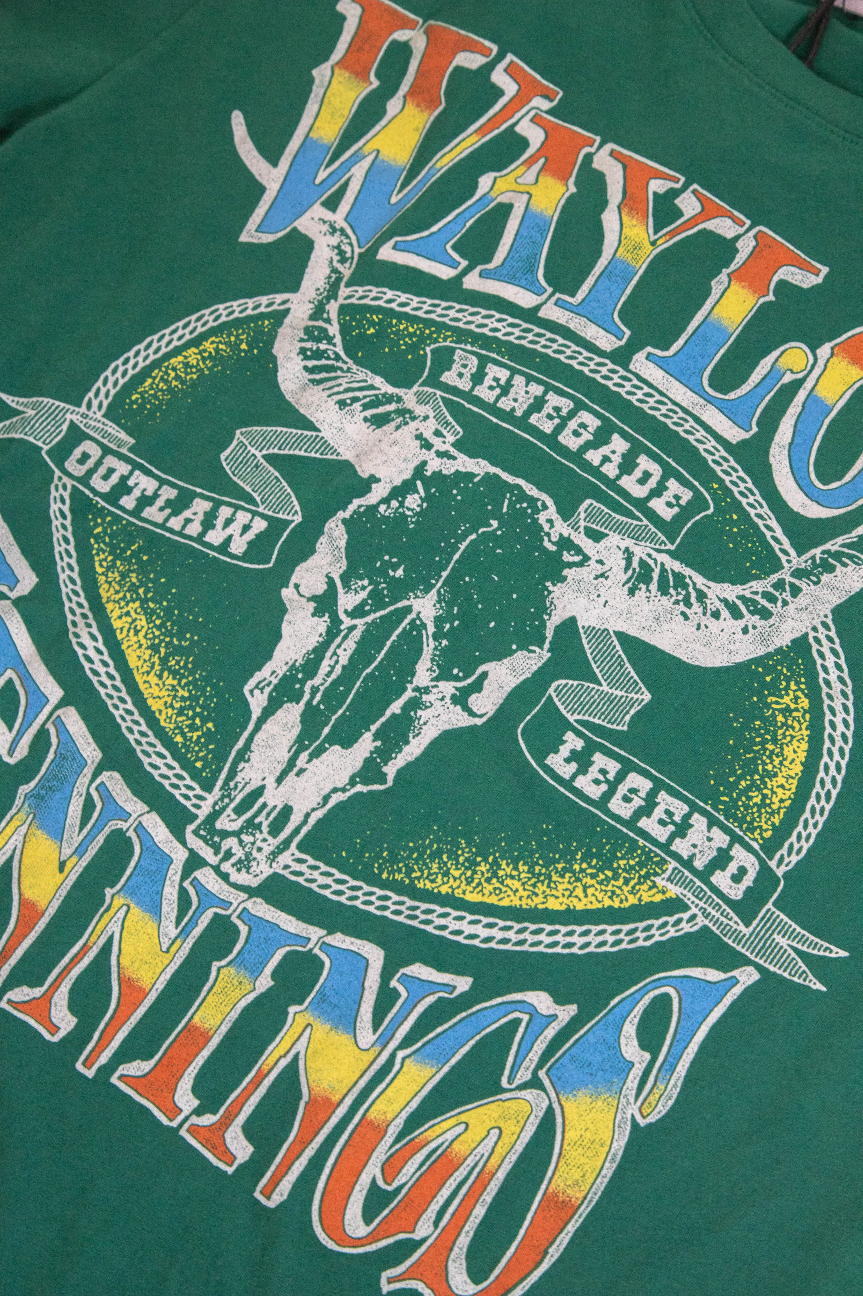Waylon Jennings Outlaw Legend Boyfriend Tee, Hunter | Daydreamer sold by North & Main Clothing Company product image thumbnail 2