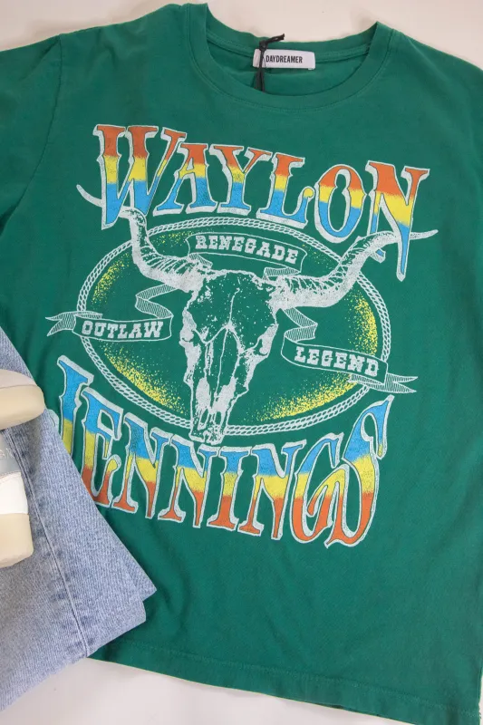 Waylon Jennings Outlaw Legend Boyfriend Tee, Hunter | Daydreamer made by Daydreamer