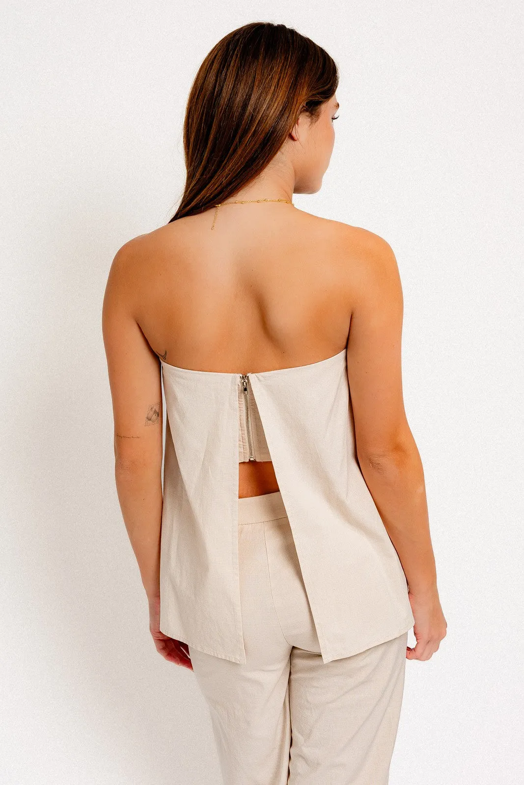 Natalie Full Length Tube Top, Cream sold by North & Main Clothing Company product image thumbnail 3