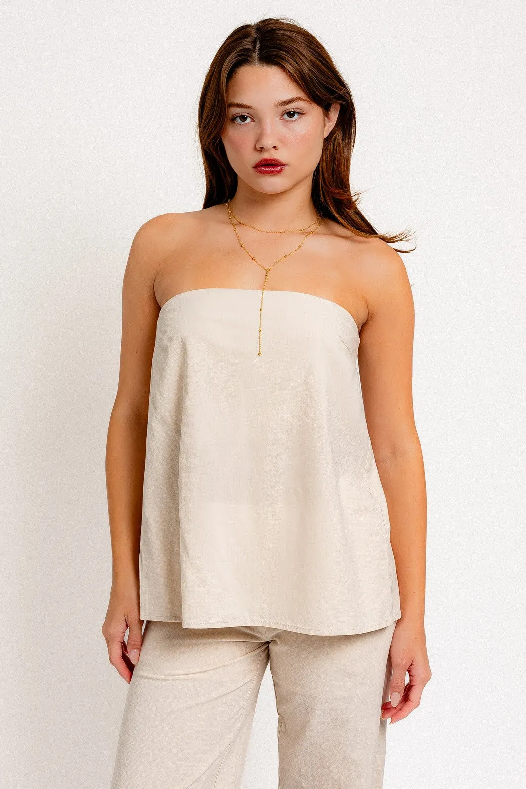 Natalie Full Length Tube Top, Cream sold by North & Main Clothing Company