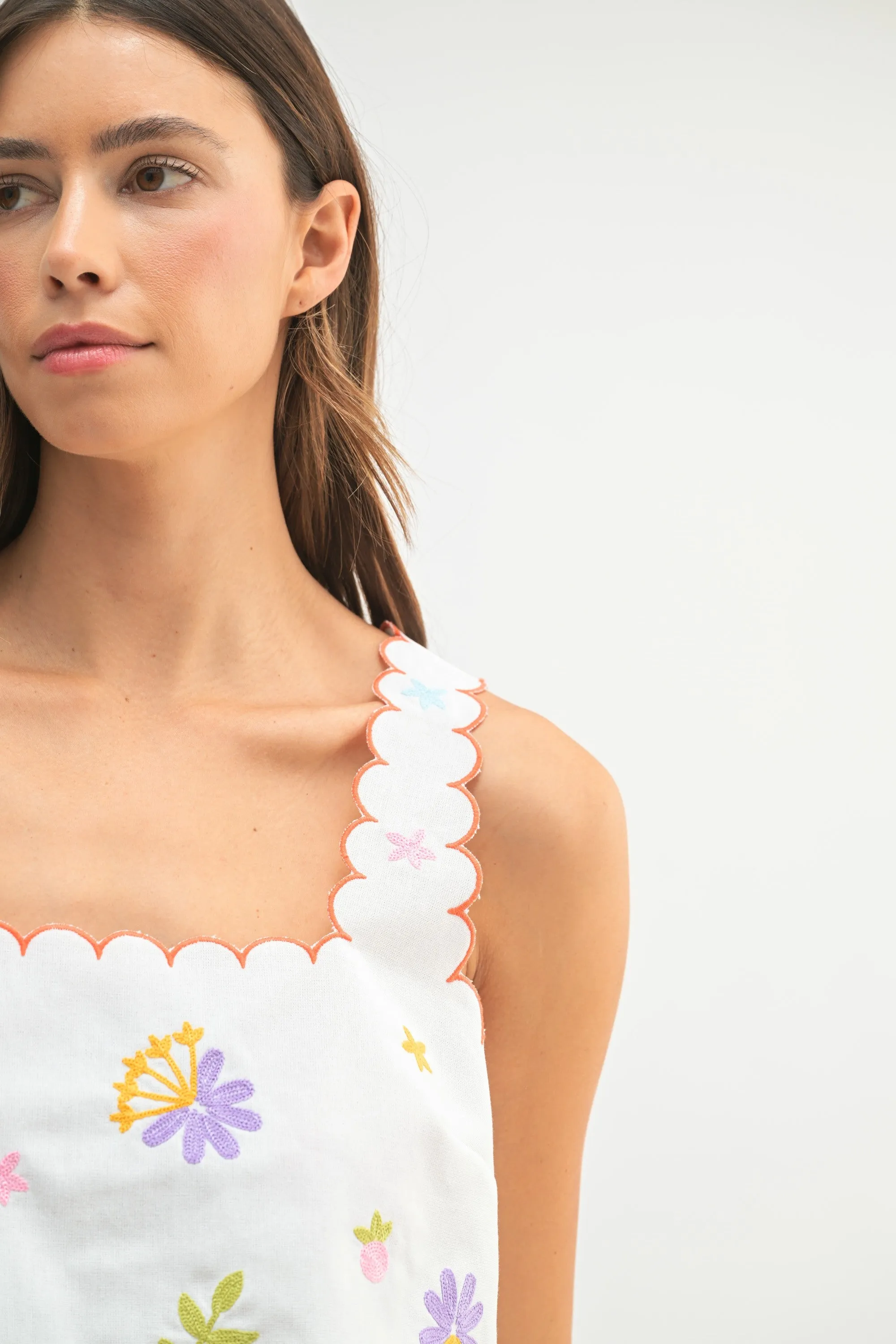 Eloise Embroidered Crop Top & Shorts Set, Off White sold by North & Main Clothing Company product image thumbnail 5