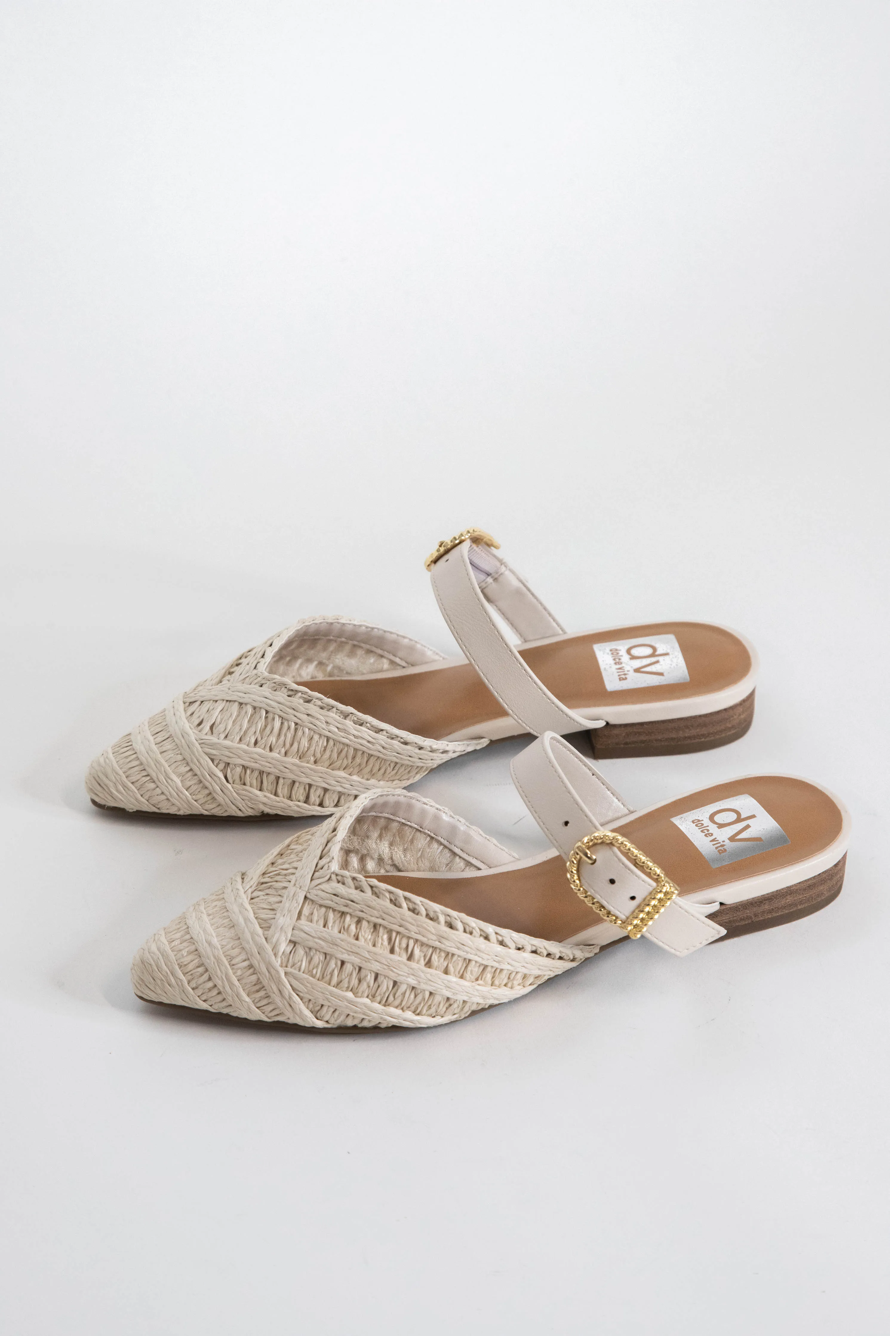 Domain Raffia Pointed Toe Flat, Ivory Raffia | DV by Dolce Vita sold by North & Main Clothing Company