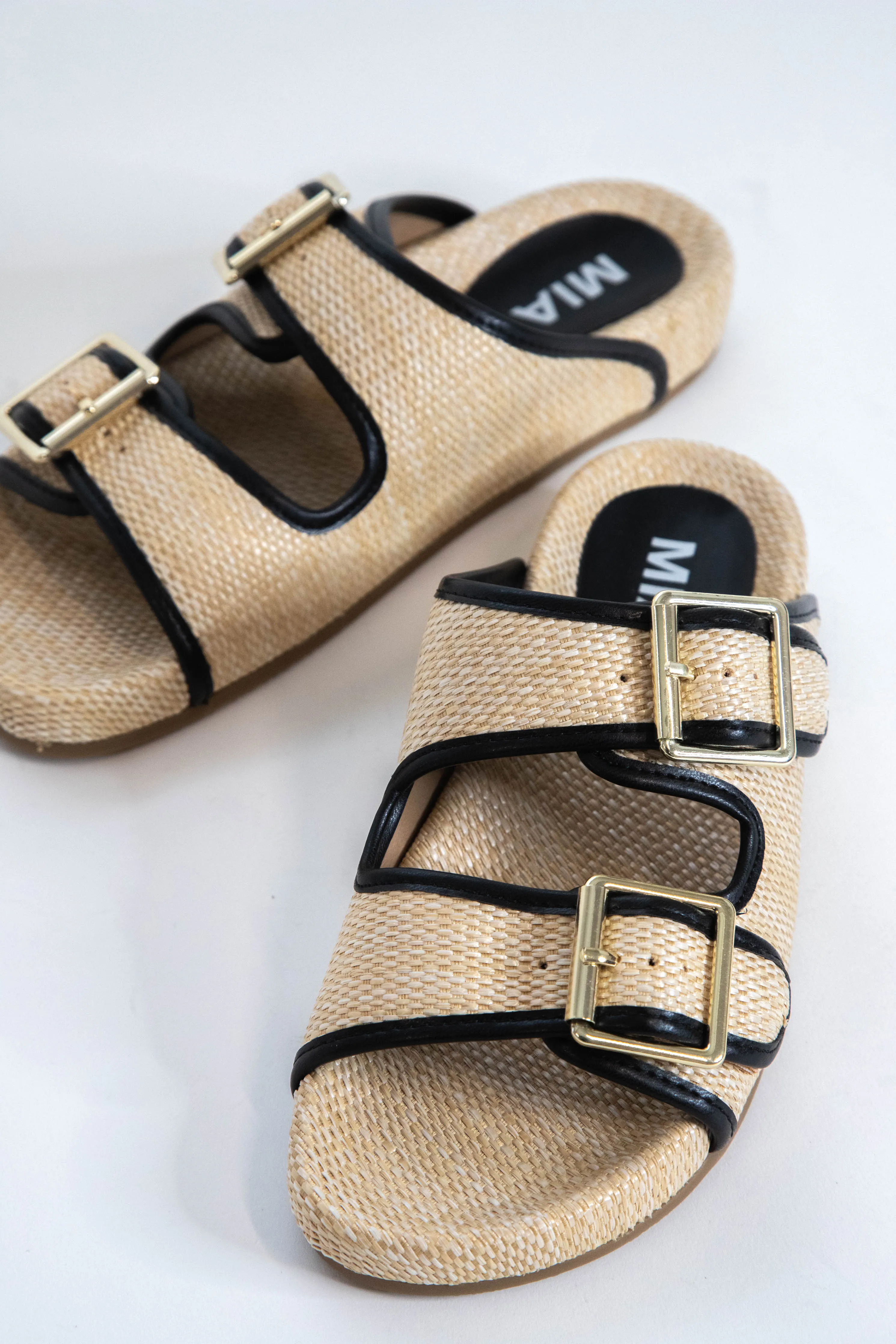 Gazell Two-Tone Raffia Sandal, Natural/Black sold by North & Main Clothing Company product image thumbnail 2