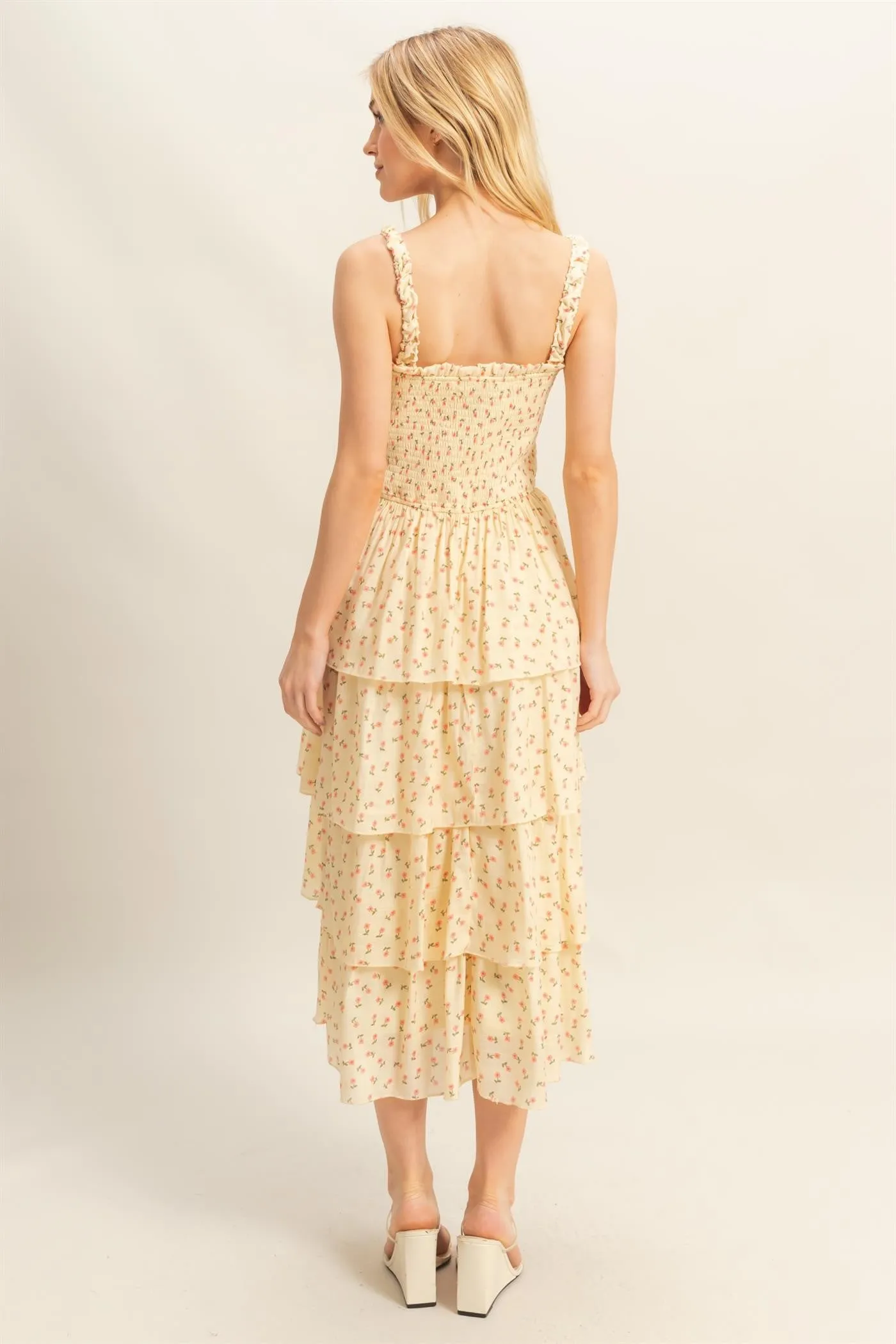 Sarah Ditsy Floral Print Dress, Butter sold by North & Main Clothing Company product image thumbnail 5